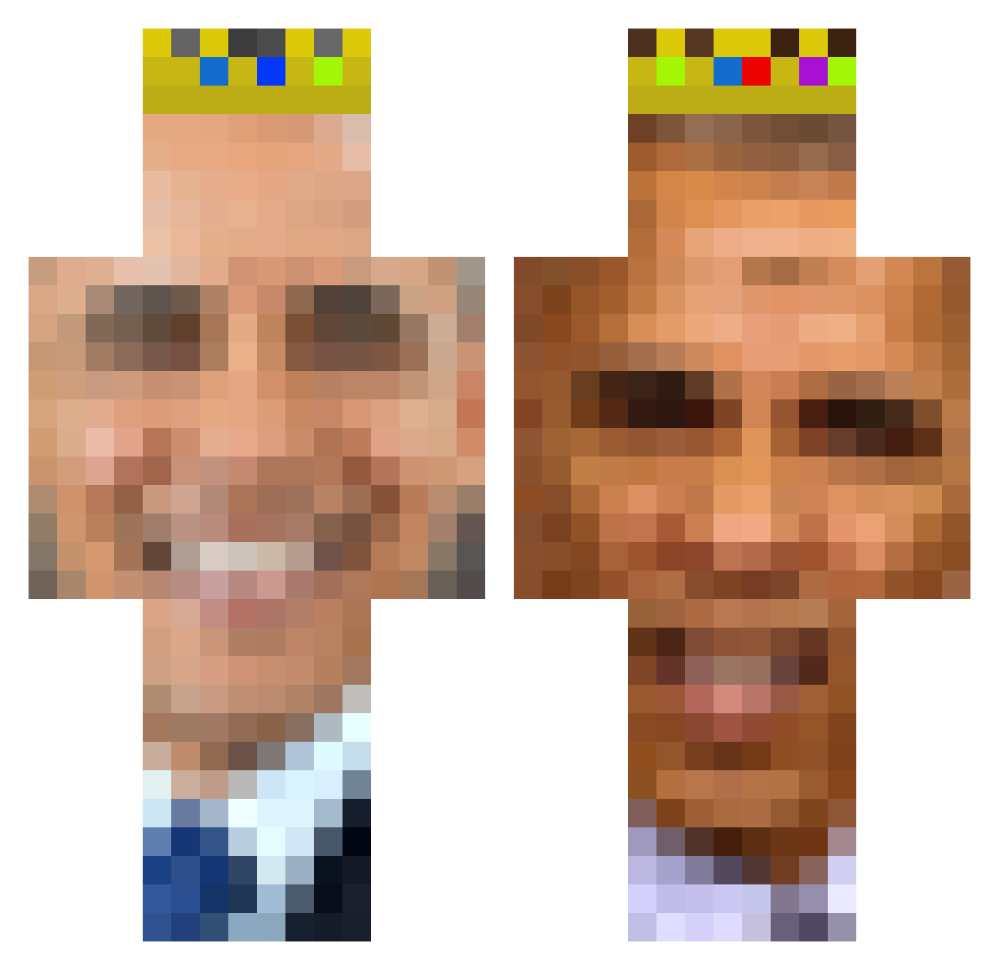Smmmmm Minecraft skin, front and back view