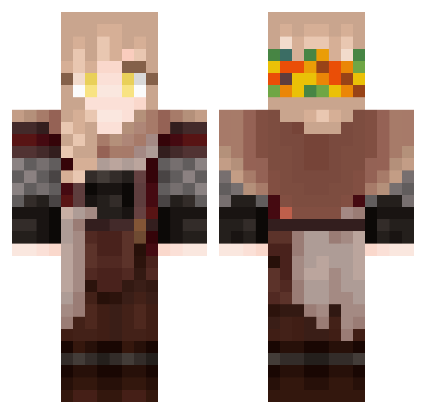 Rainwingdragon Minecraft skin, front and back view