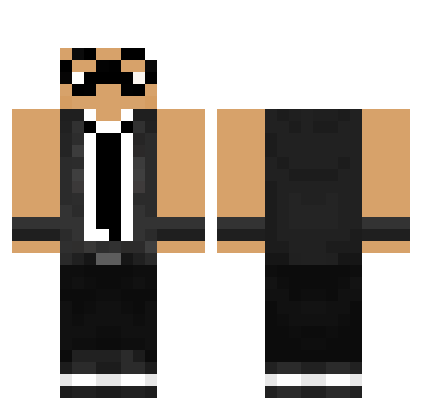 Tavygaming Minecraft skin, front and back view