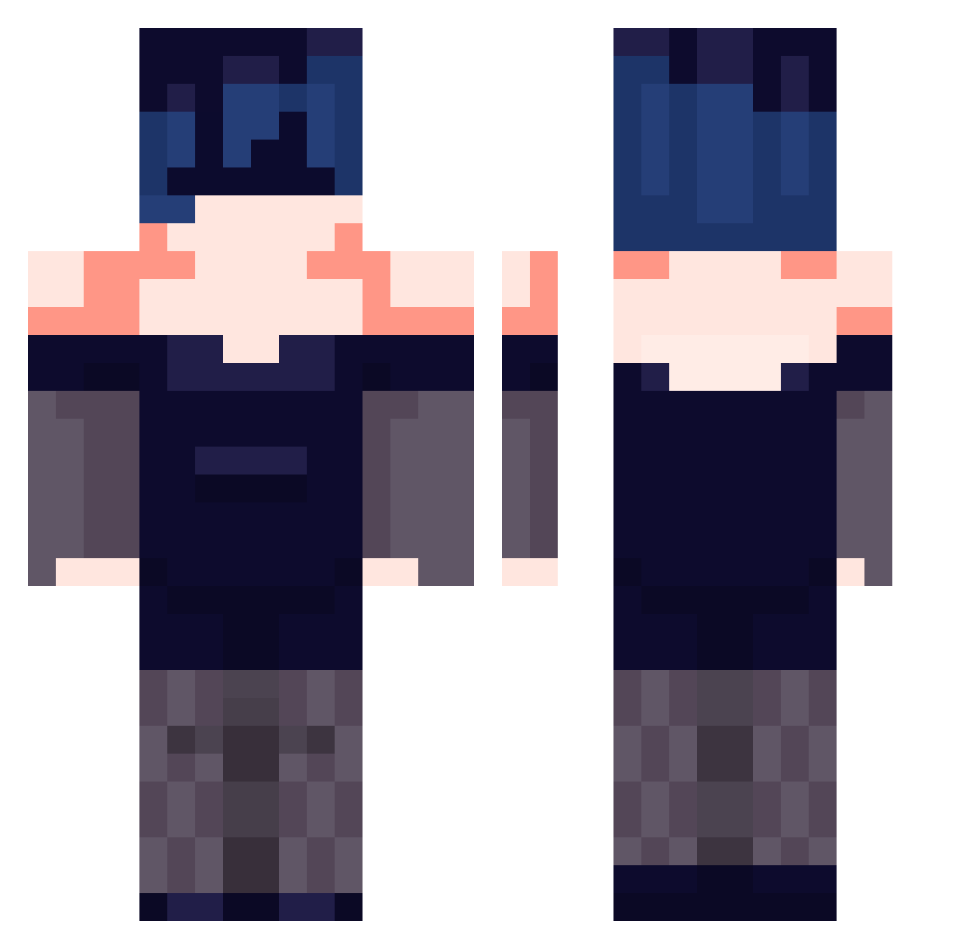 Latn24 Minecraft skin, front and back view