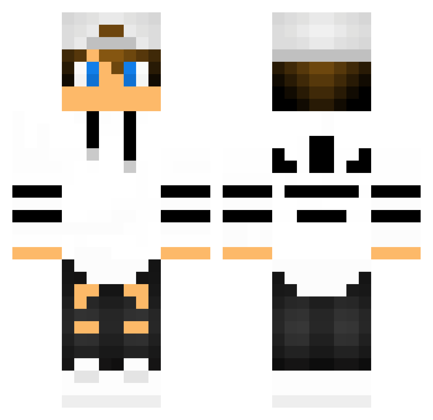 PrezonPlays Minecraft skin, front and back view