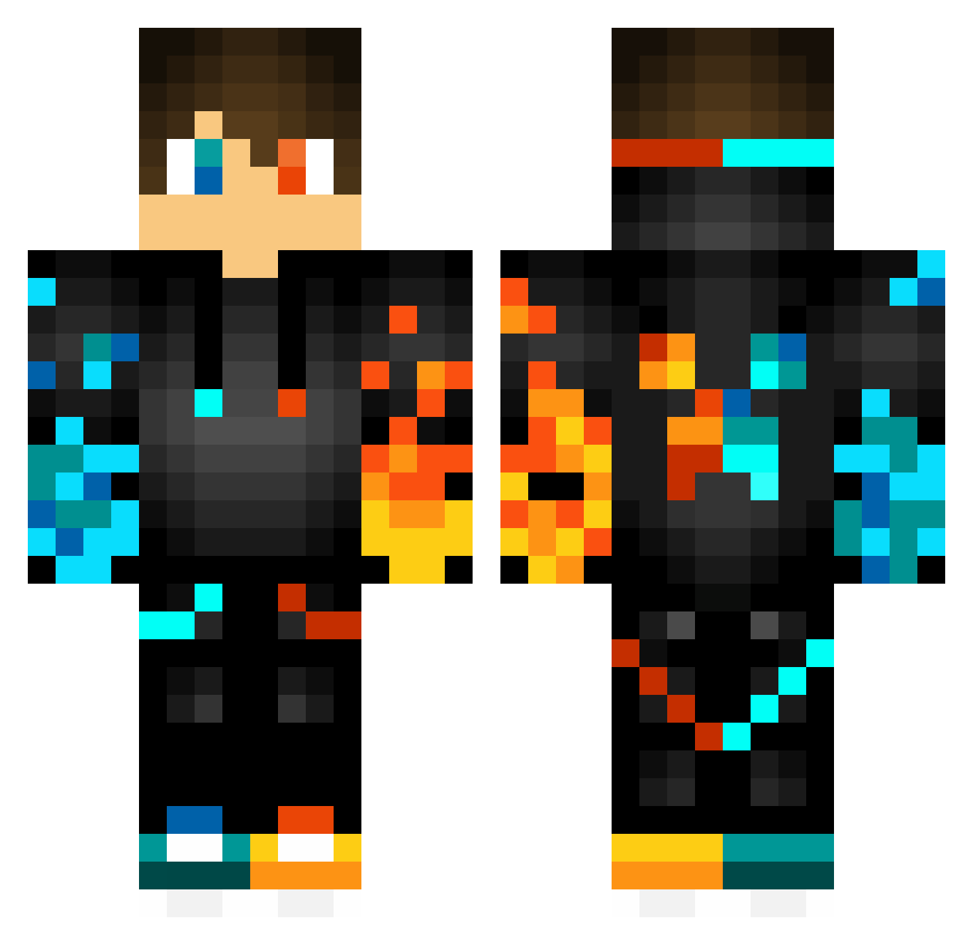 Swayz00 Minecraft skin, front and back view