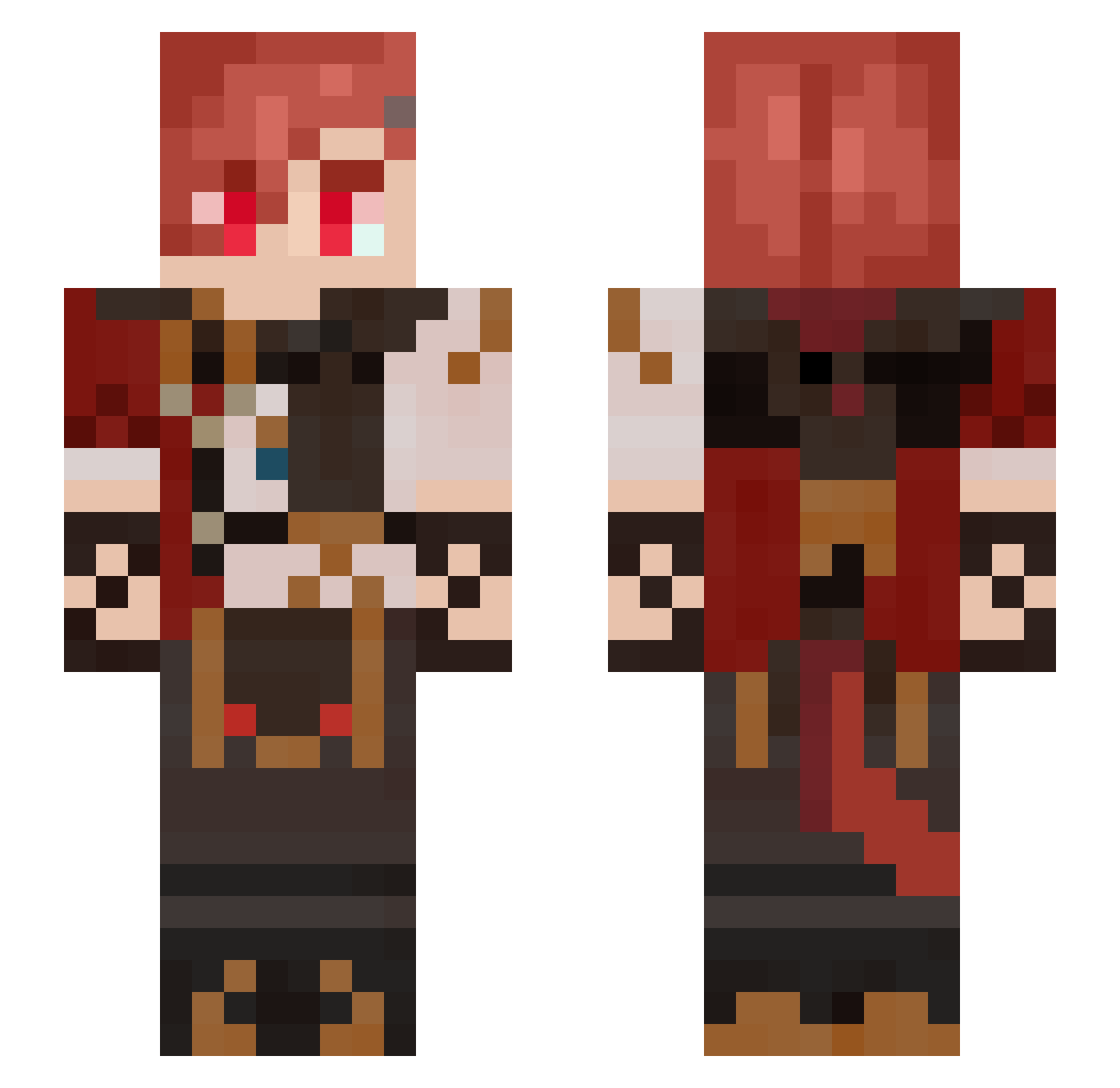 Informous Minecraft skin, front and back view