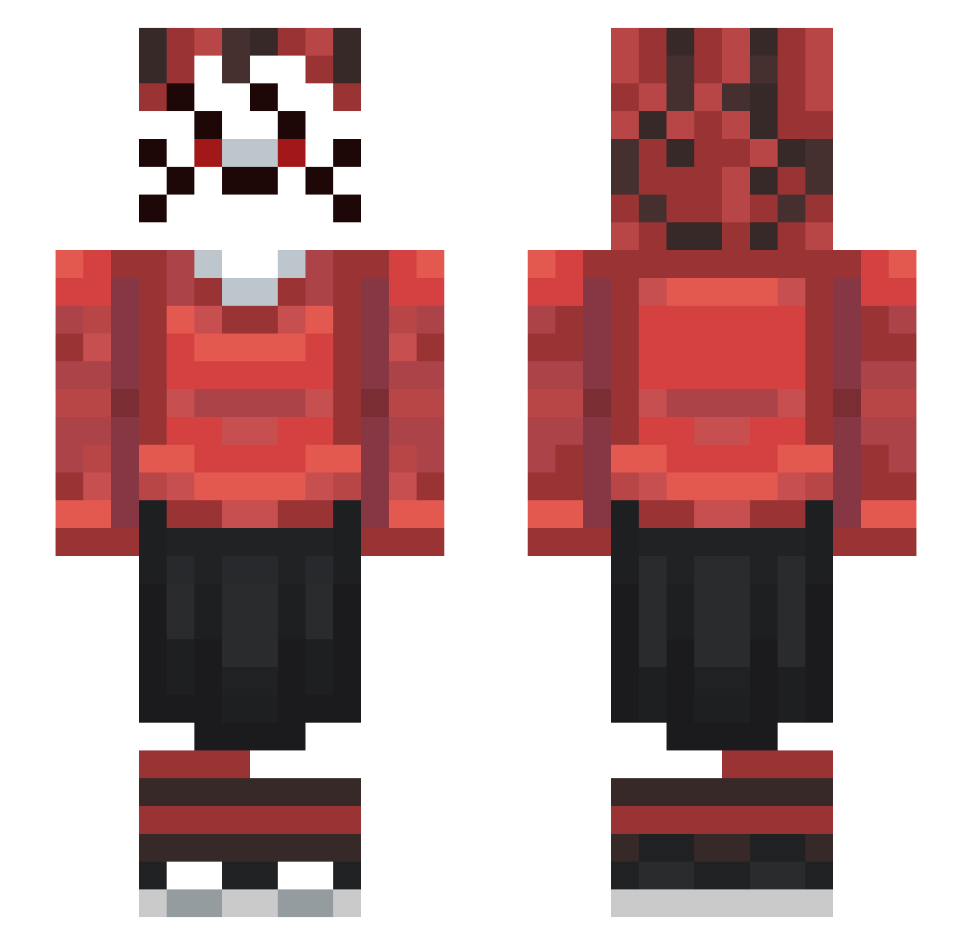 radvea Minecraft skin, front and back view