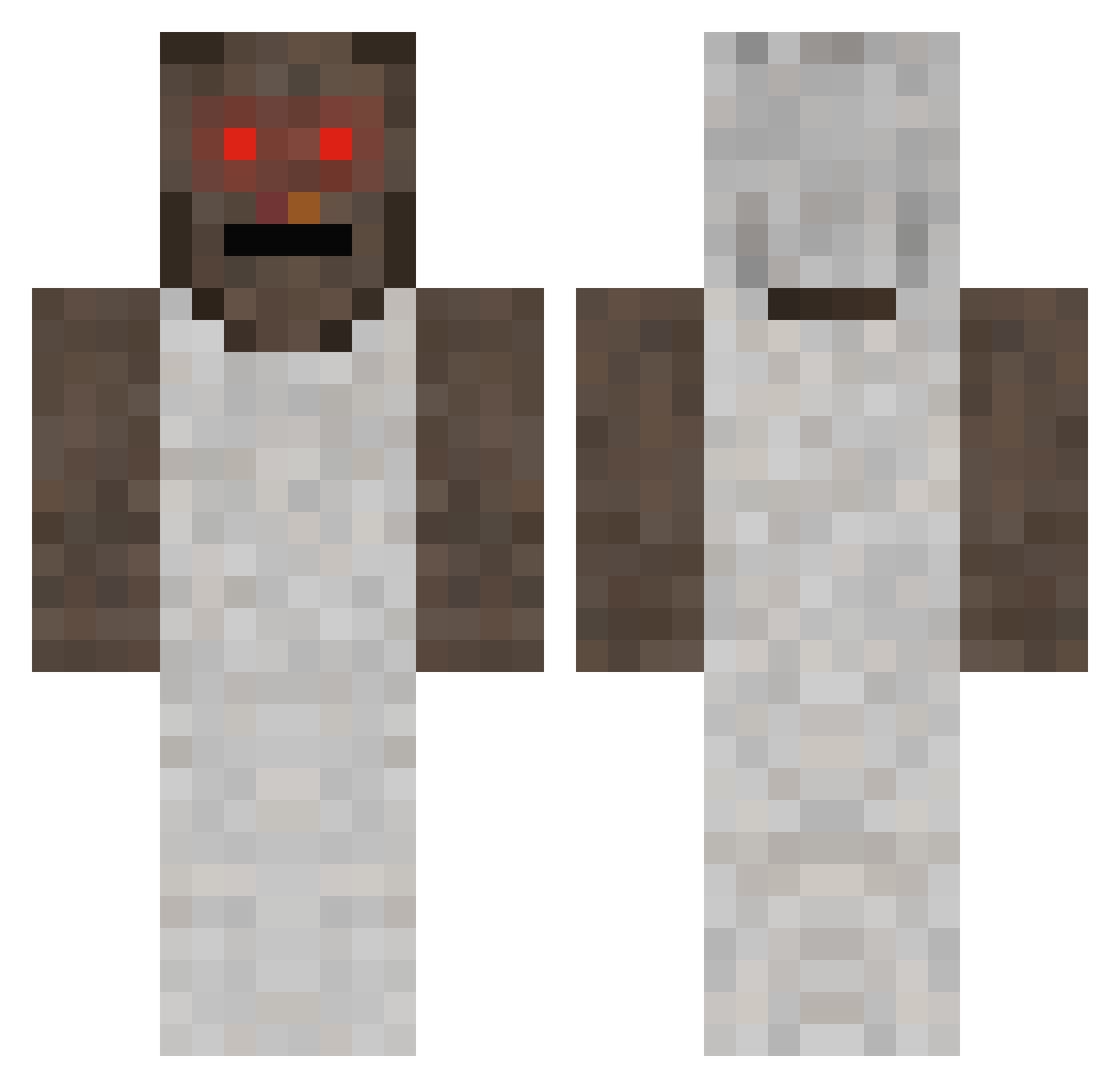 Motornight Minecraft skin, front and back view