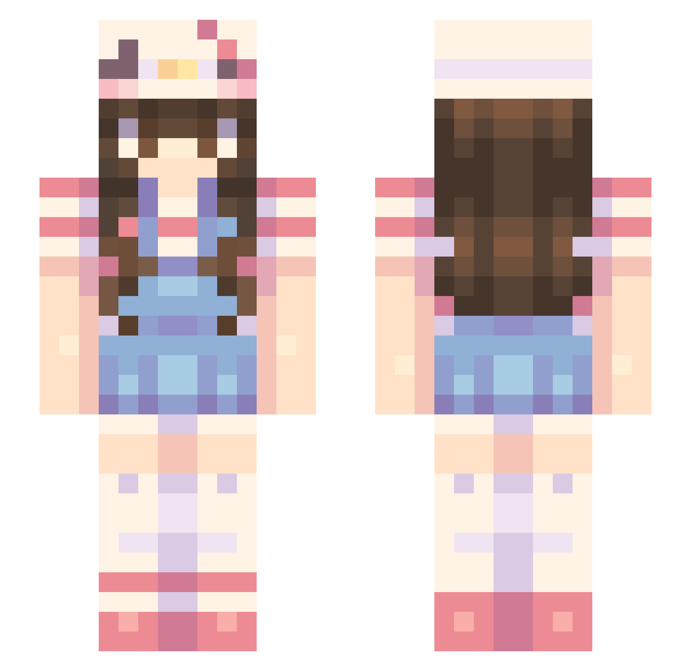 honeymellow Minecraft skin, front and back view