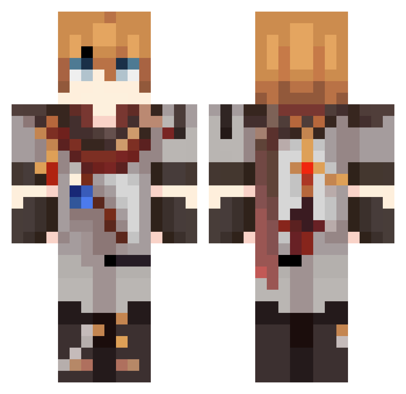 loody13 Minecraft skin, front and back view