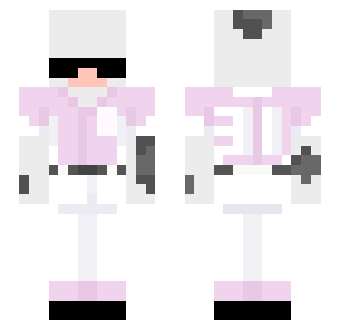 QAZWDX10 Minecraft skin, front and back view