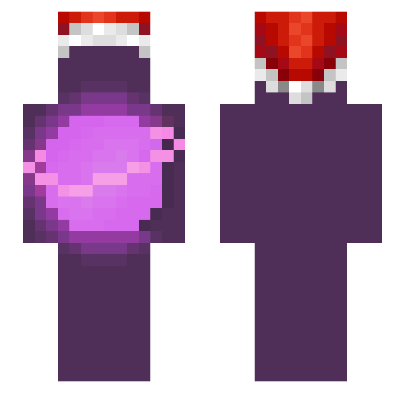 saturnl Minecraft skin, front and back view