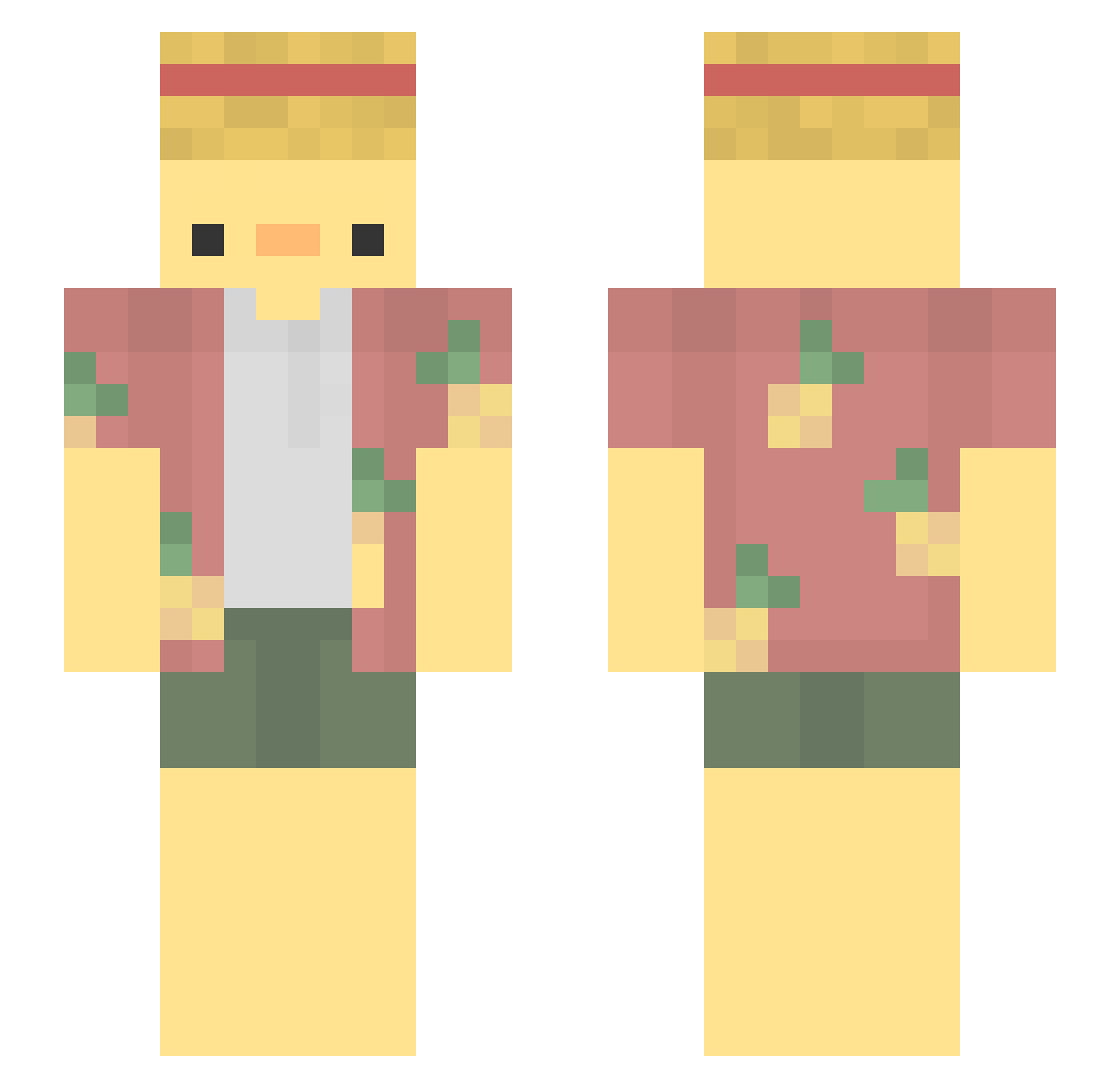MageWrung Minecraft skin, front and back view