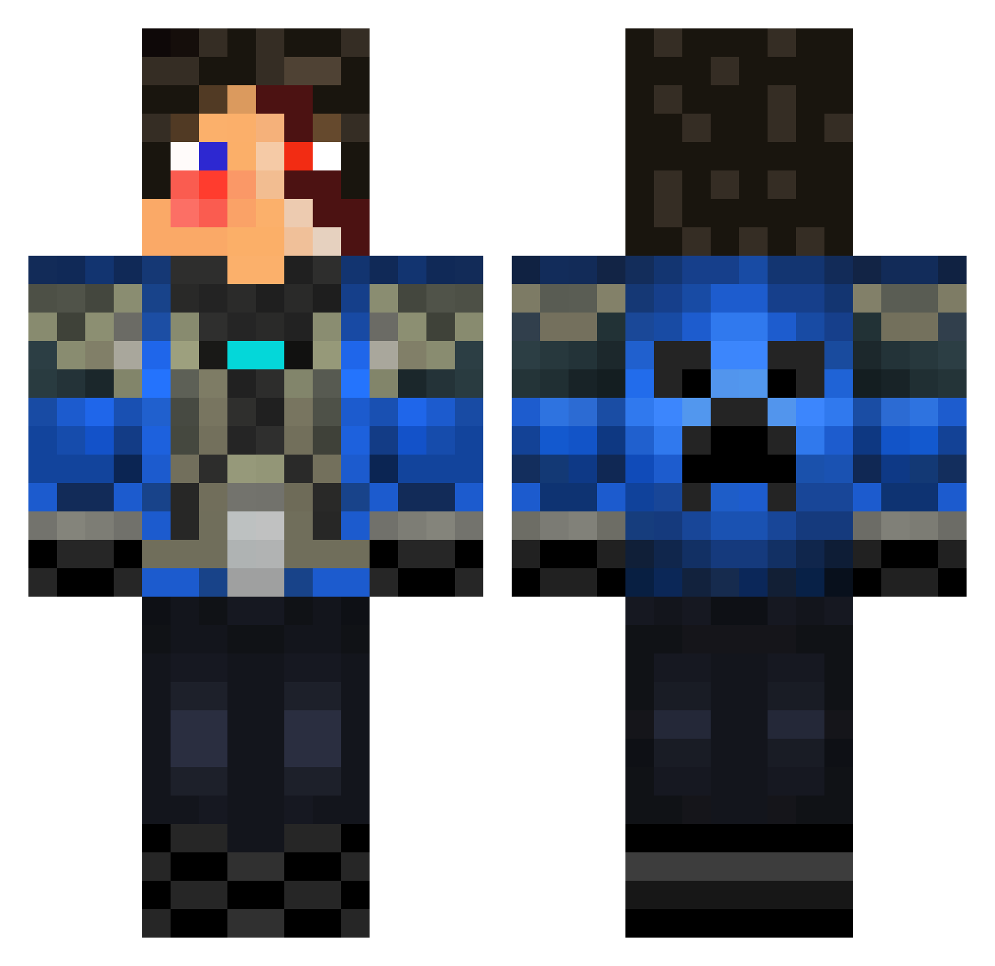 SQB4NYPL Minecraft skin, front and back view