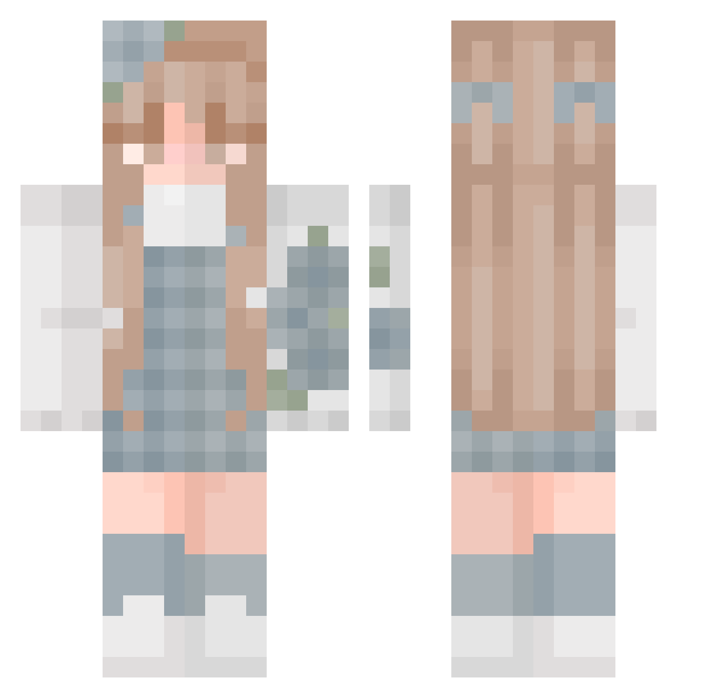 FamKu Minecraft skin, front and back view