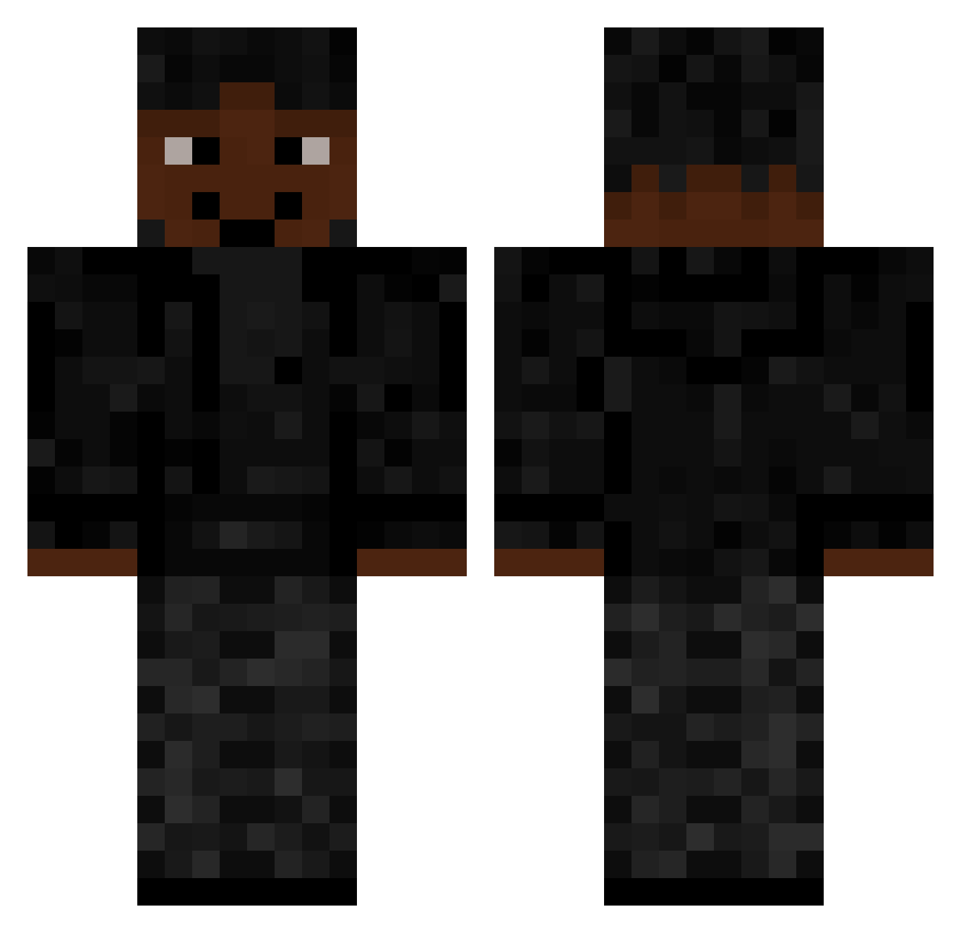 Yekruten Minecraft skin, front and back view