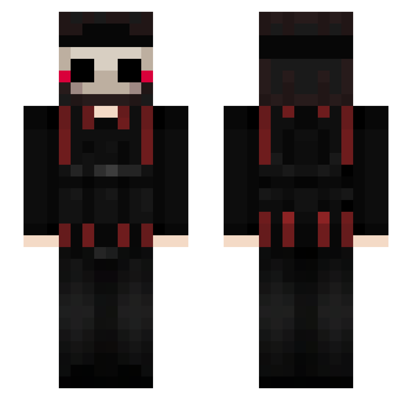 W4rzu Minecraft skin, front and back view