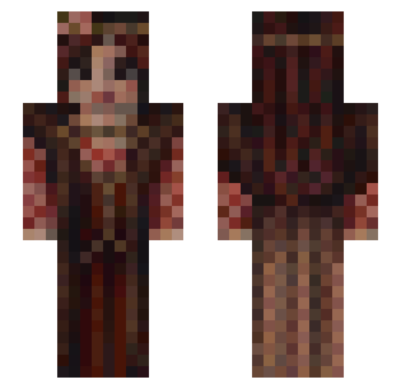 worstgirlever Minecraft skin, front and back view