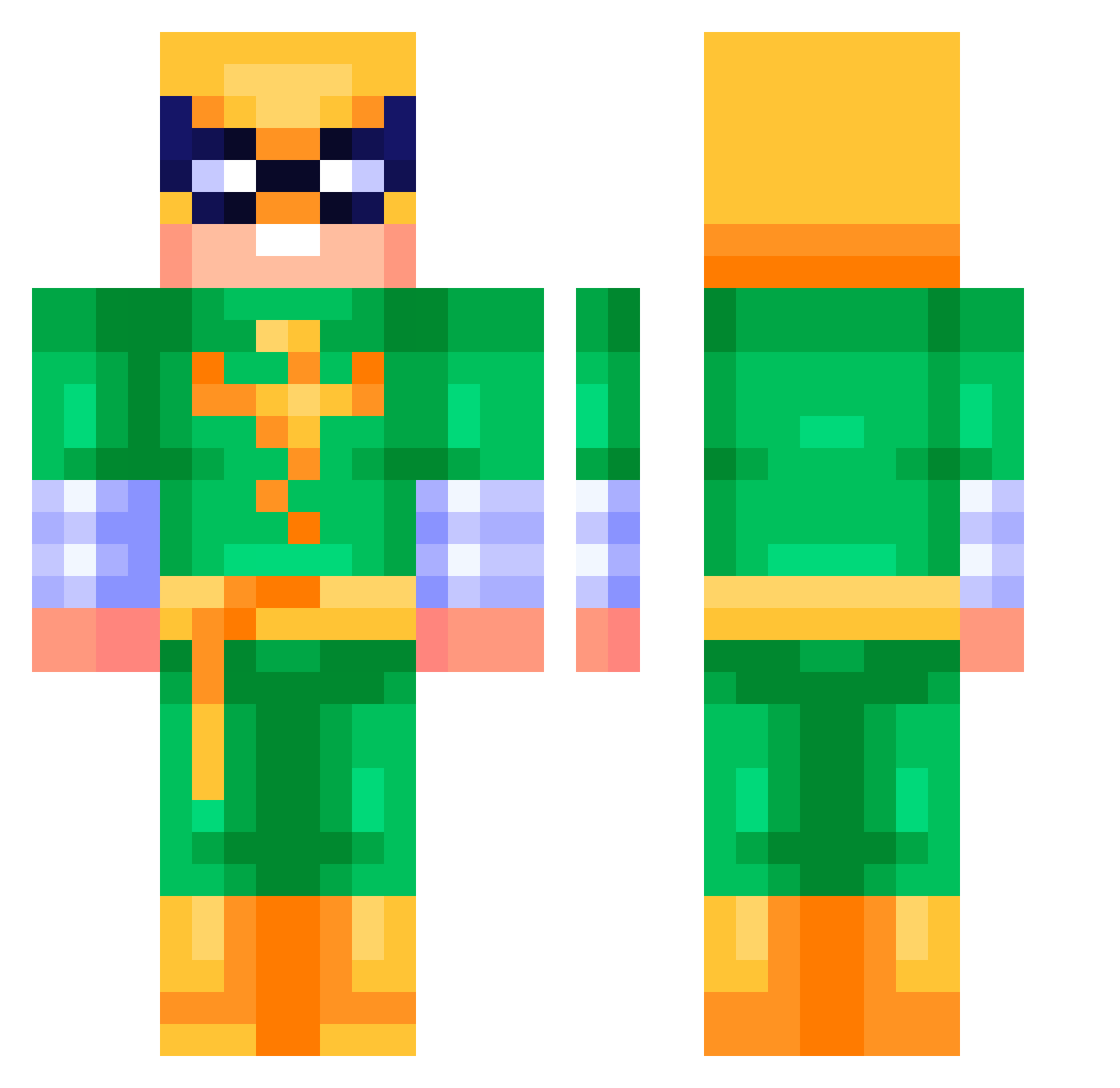 slapmyface163 Minecraft skin, front and back view