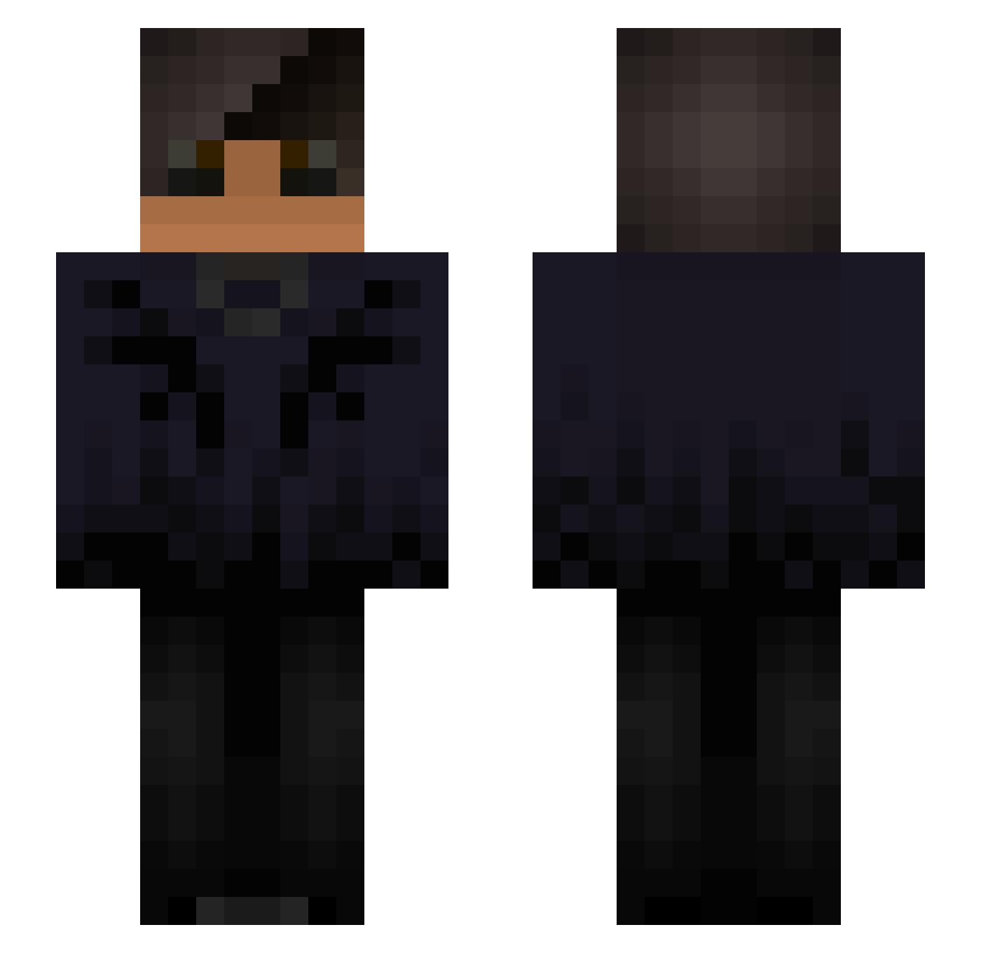 KezMNC Minecraft skin, front and back view