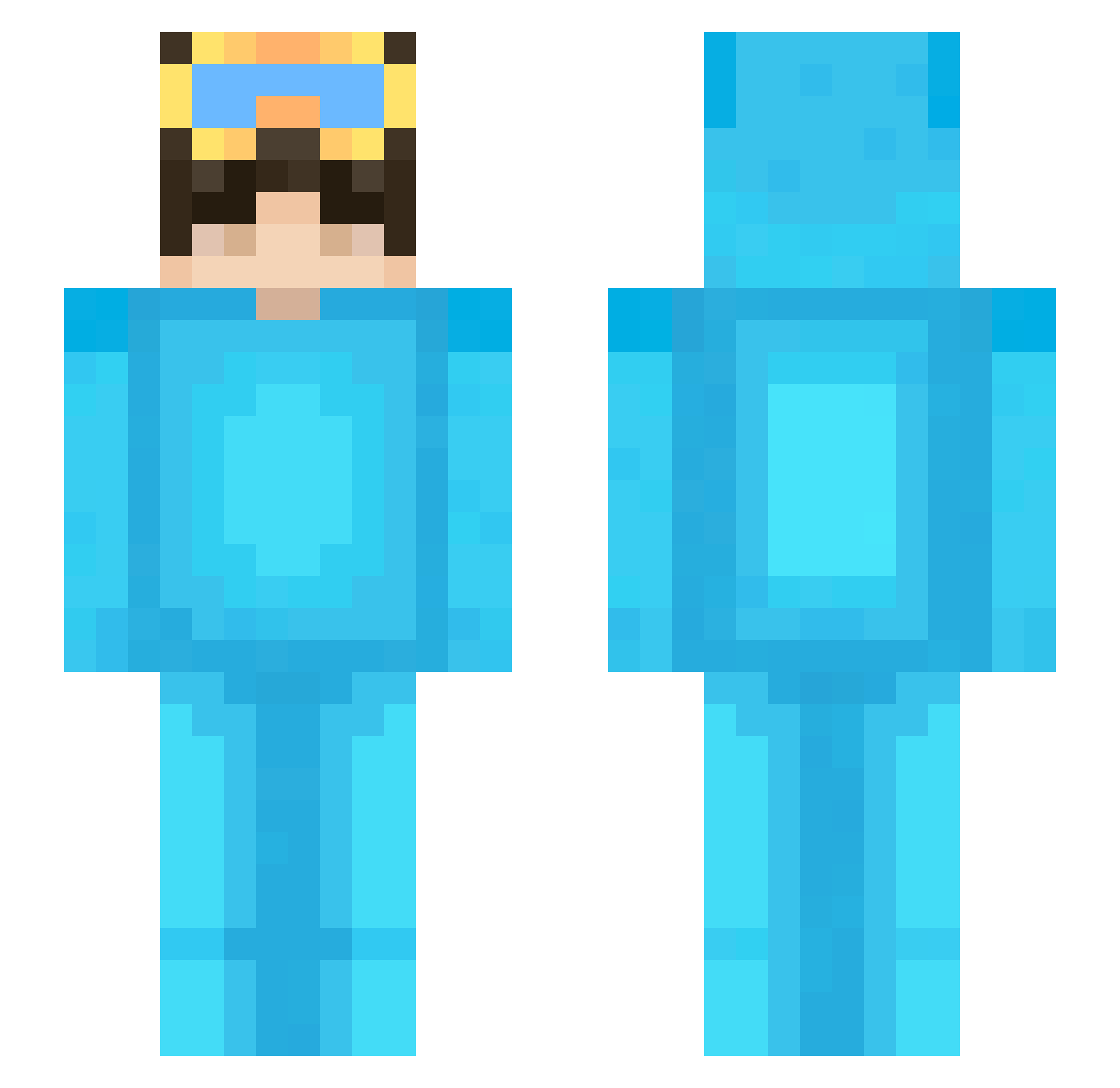 Bridgeclay Minecraft skin, front and back view