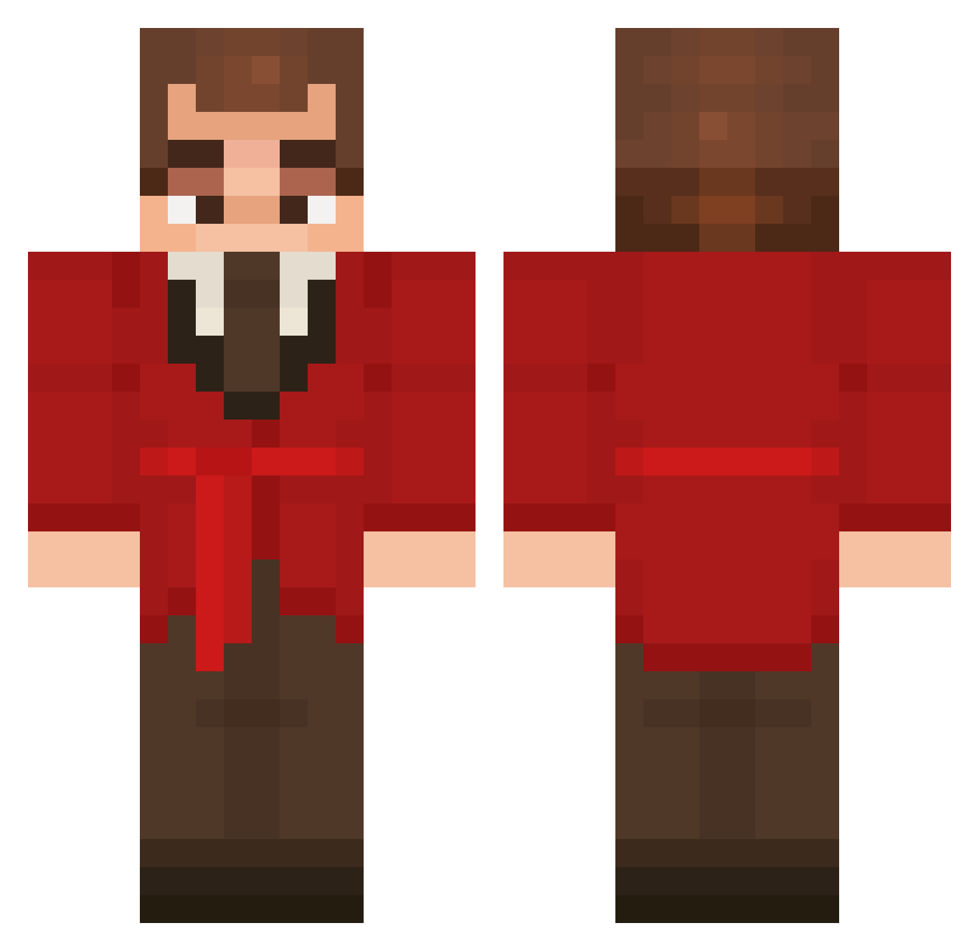 Kocham_Kisiel Minecraft skin, front and back view