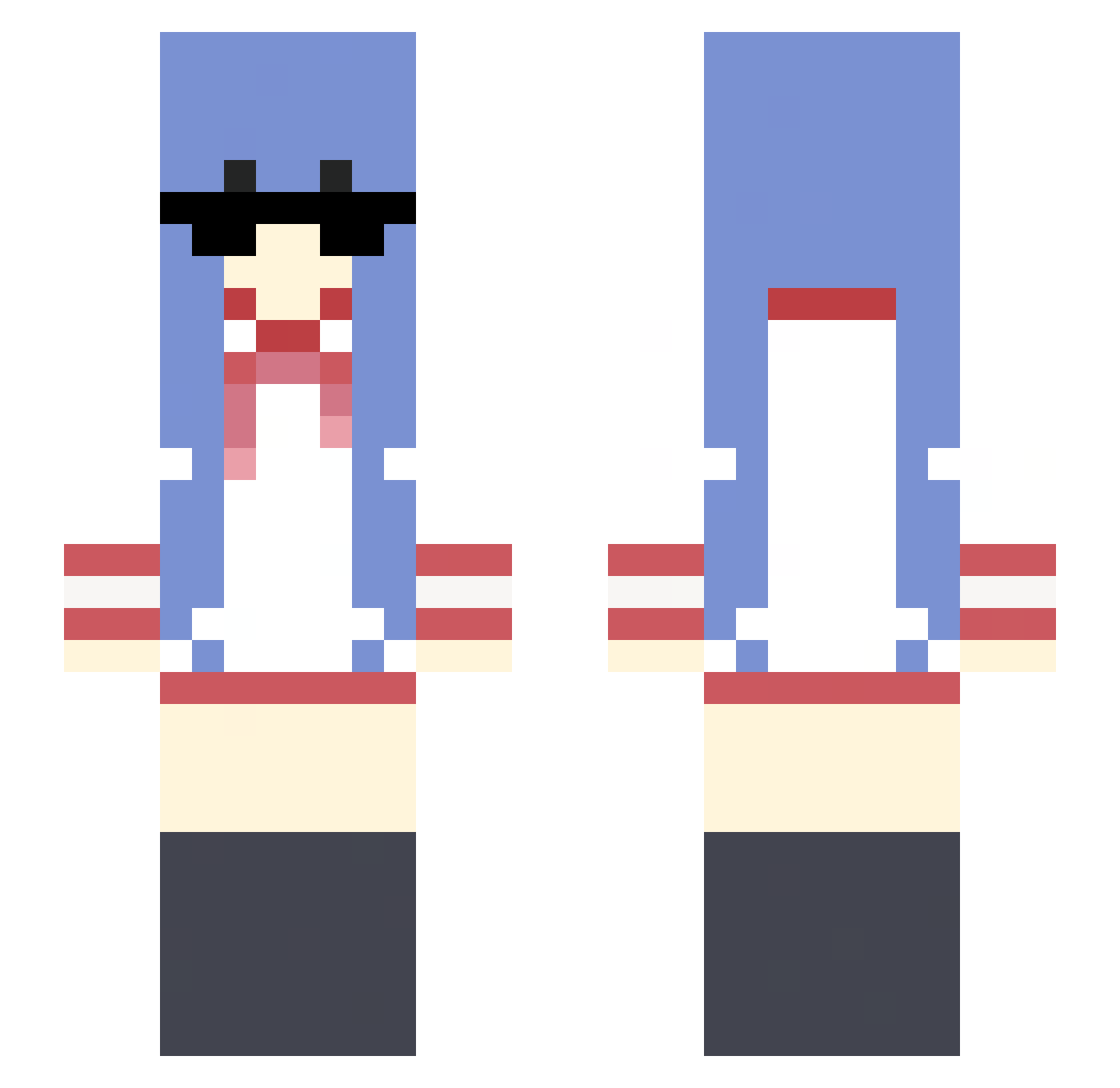 skywq Minecraft skin, front and back view