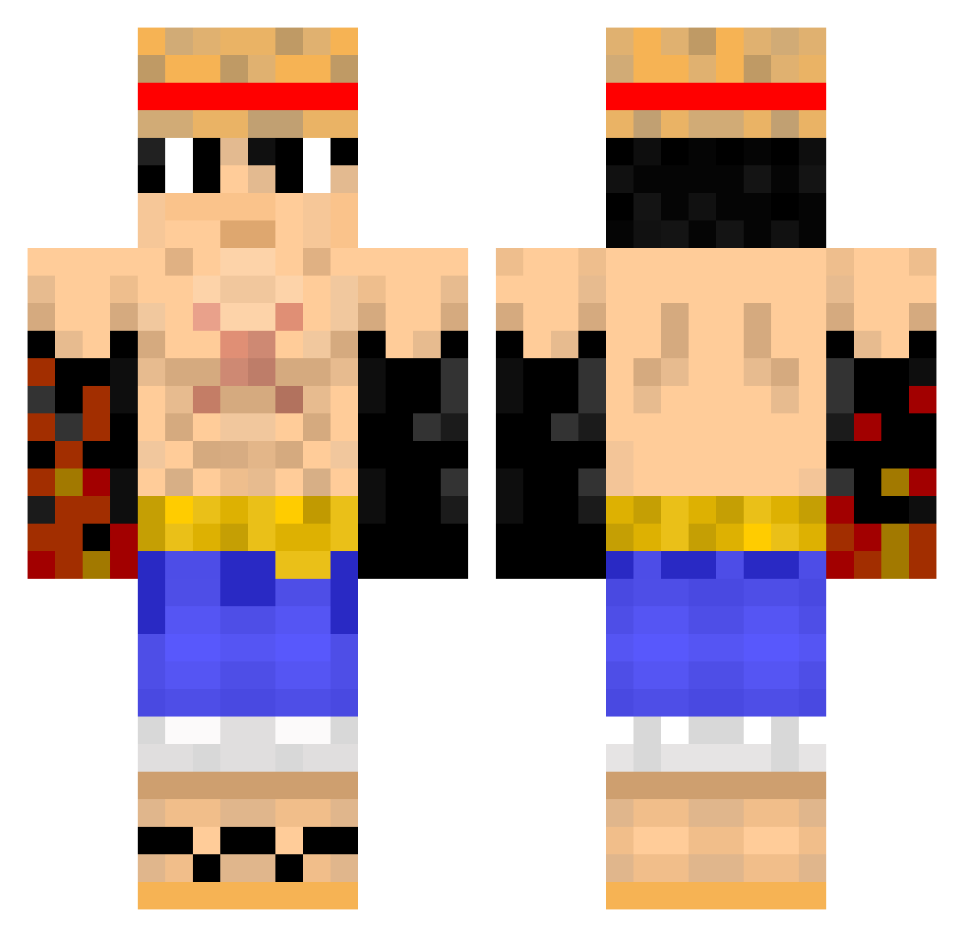Cahuete08 Minecraft skin, front and back view