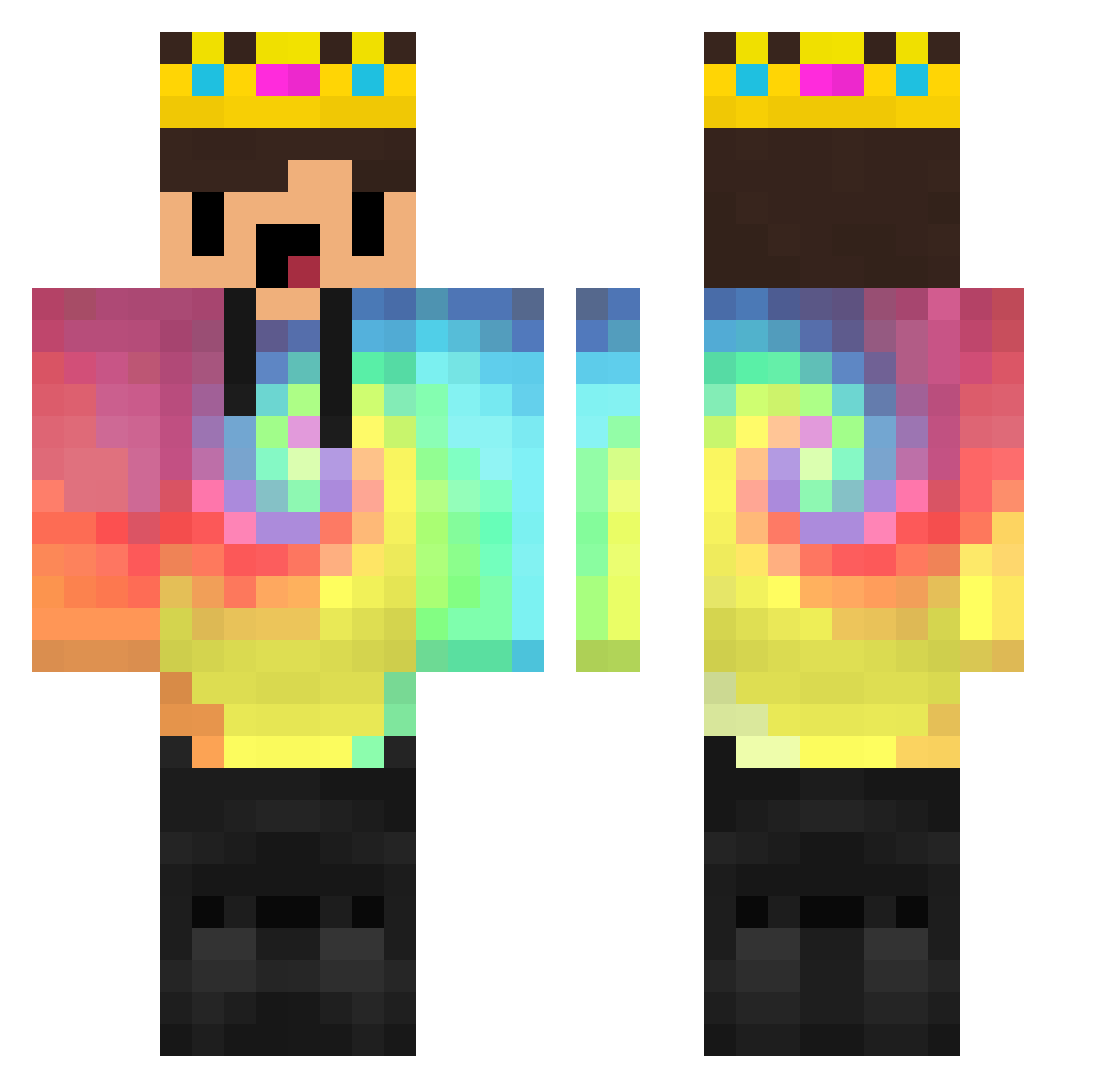 TobiTv1 Minecraft skin, front and back view