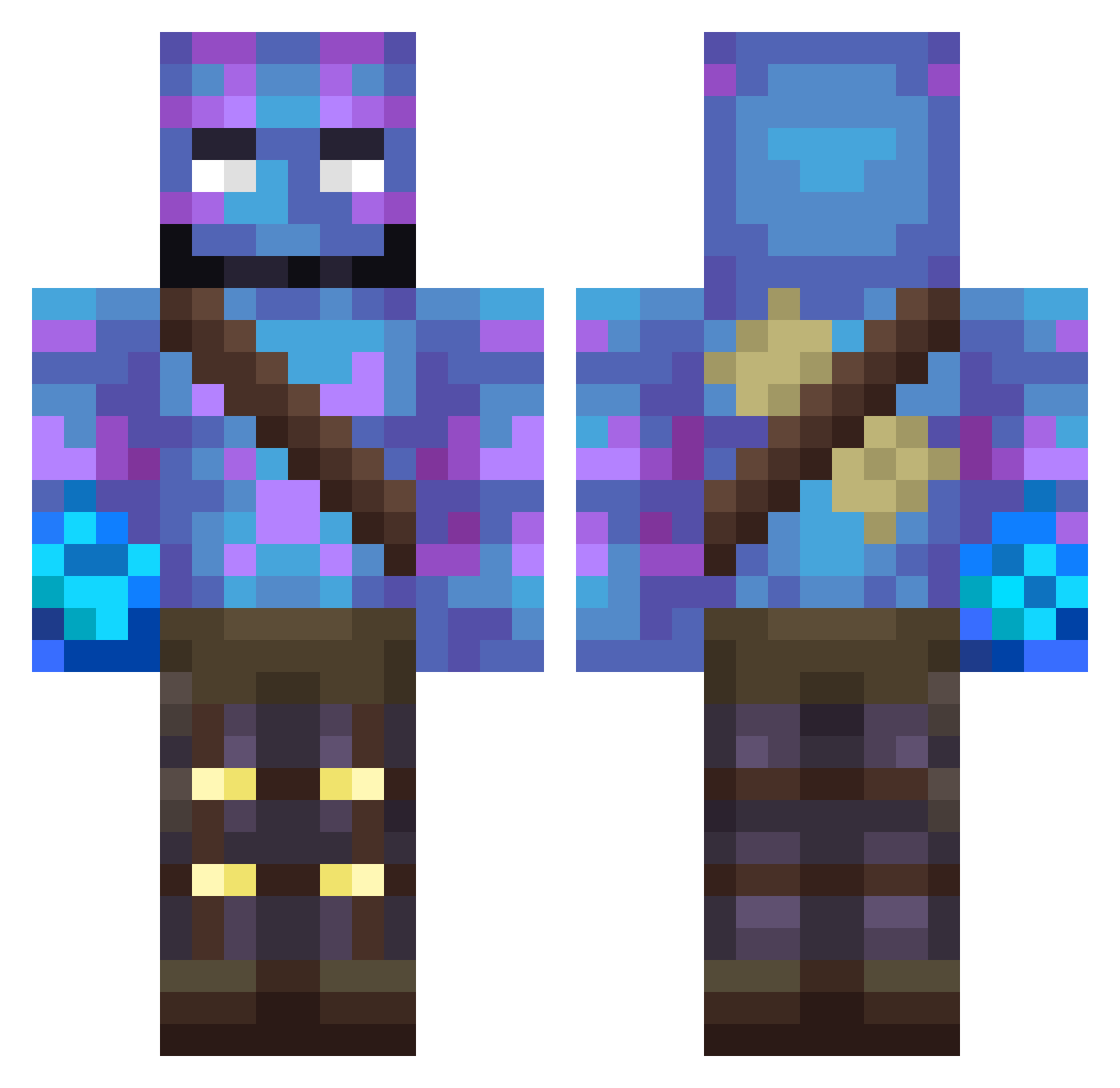 ZobLeVrai Minecraft skin, front and back view