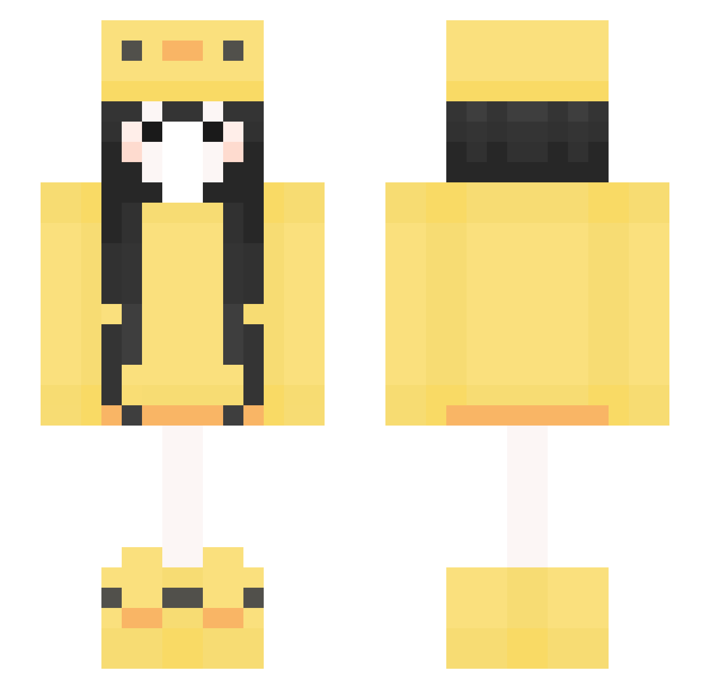 weoly Minecraft skin, front and back view