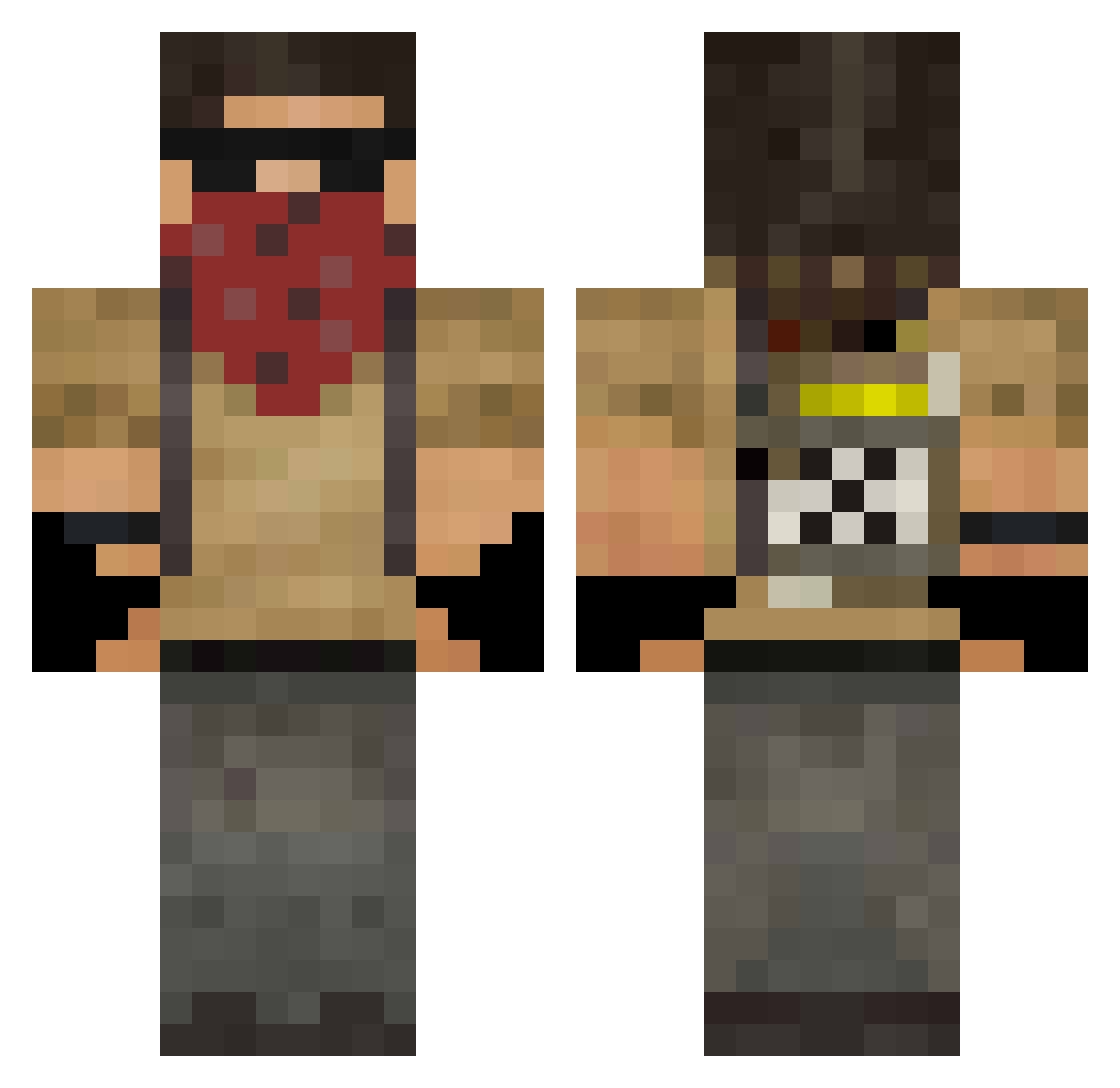 Xyp9x_Tier3 Minecraft skin, front and back view