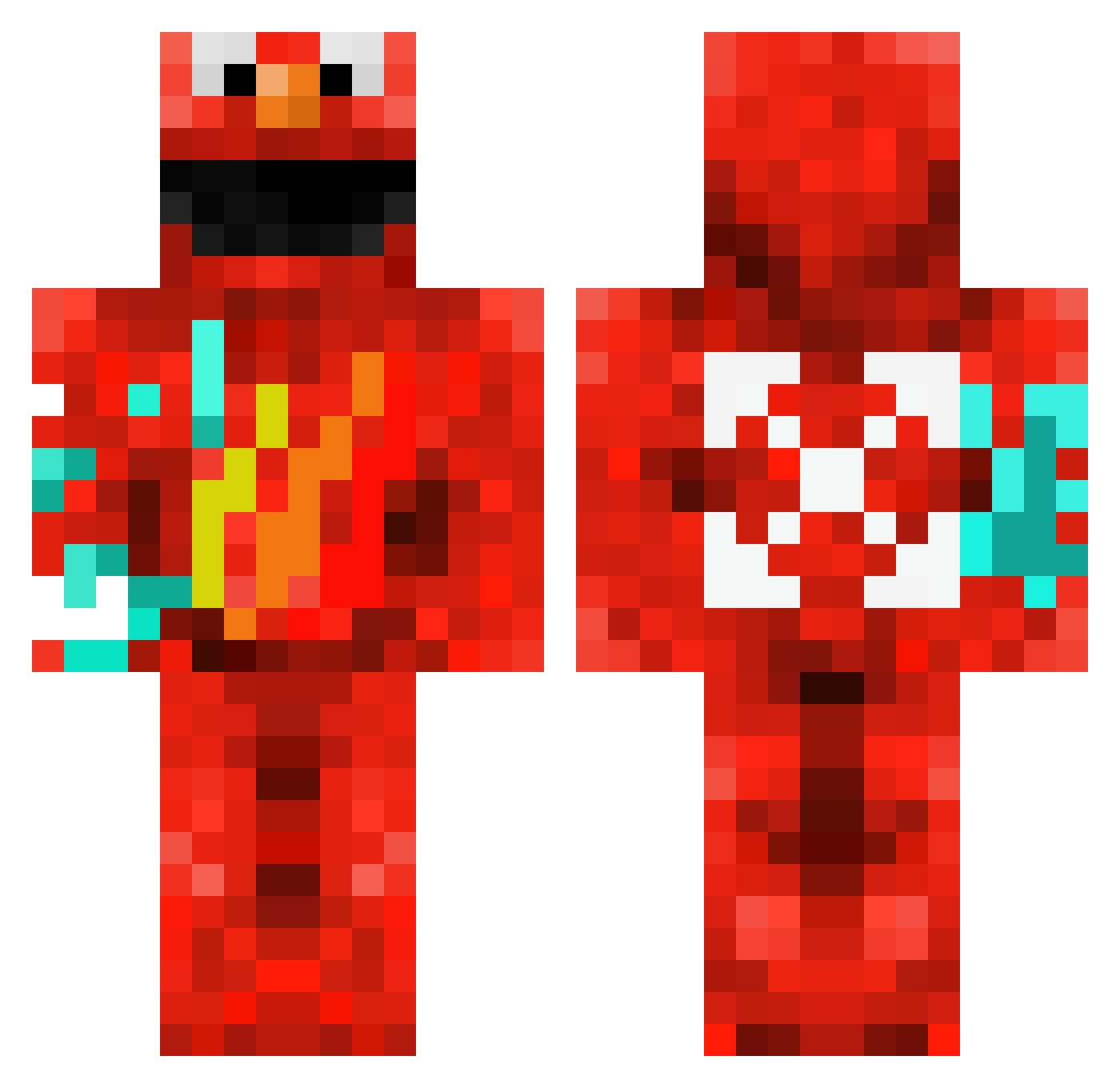 MOHamer Minecraft skin, front and back view