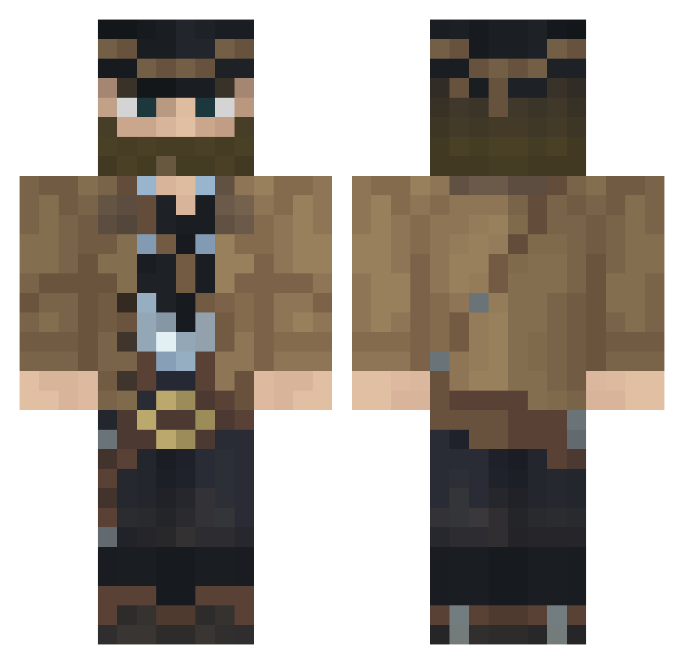 OGLUANCAFFE Minecraft skin, front and back view