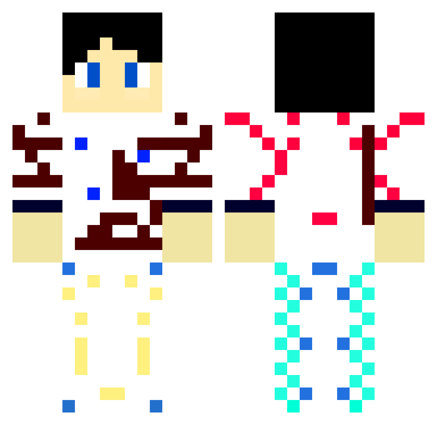 Sakkara Minecraft skin, front and back view