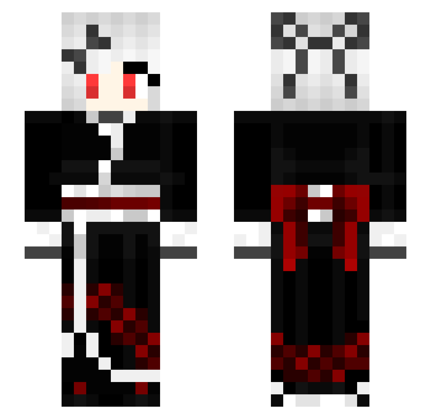 TopomenTV Minecraft skin, front and back view