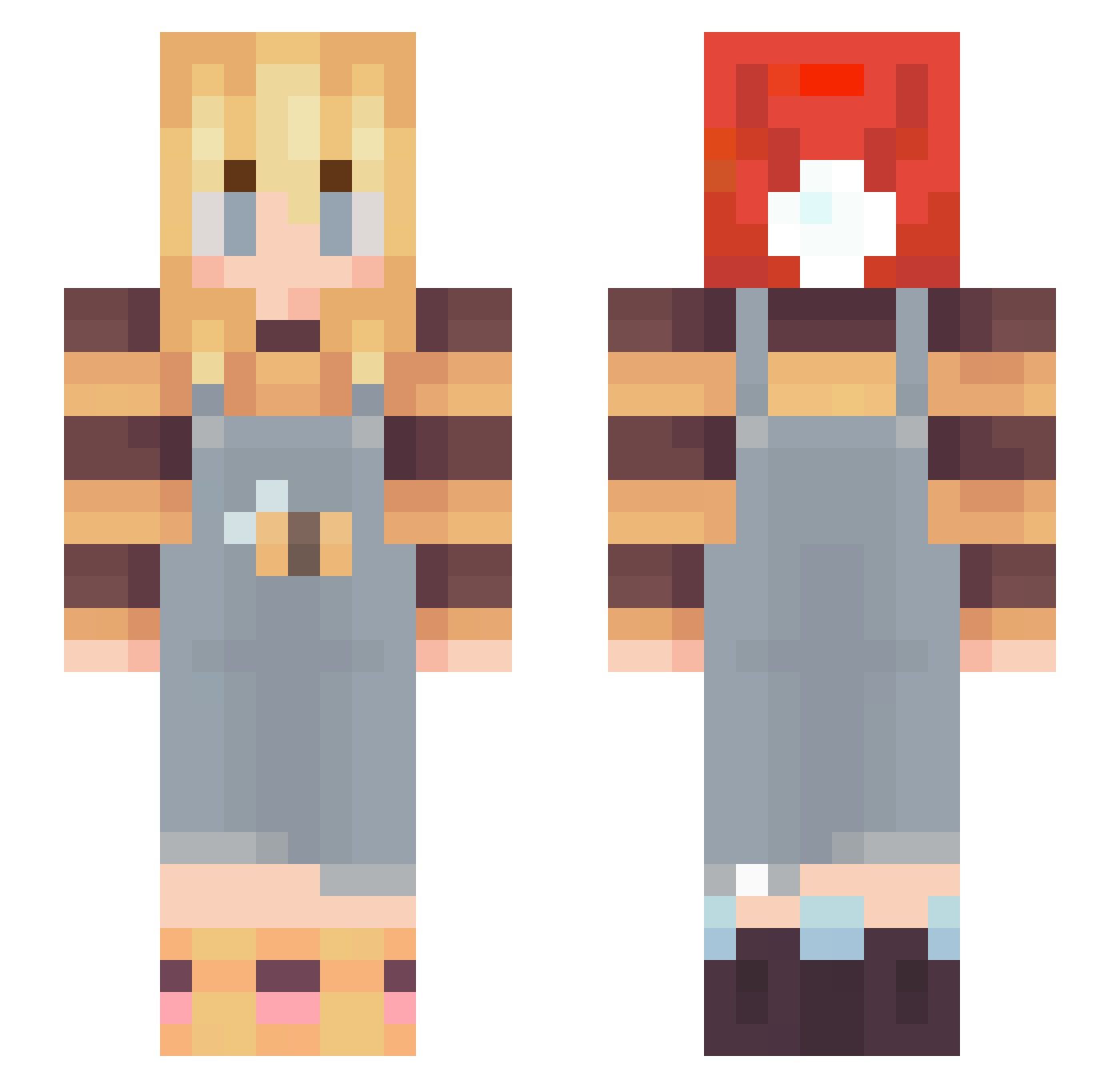 vibrancies Minecraft skin, front and back view