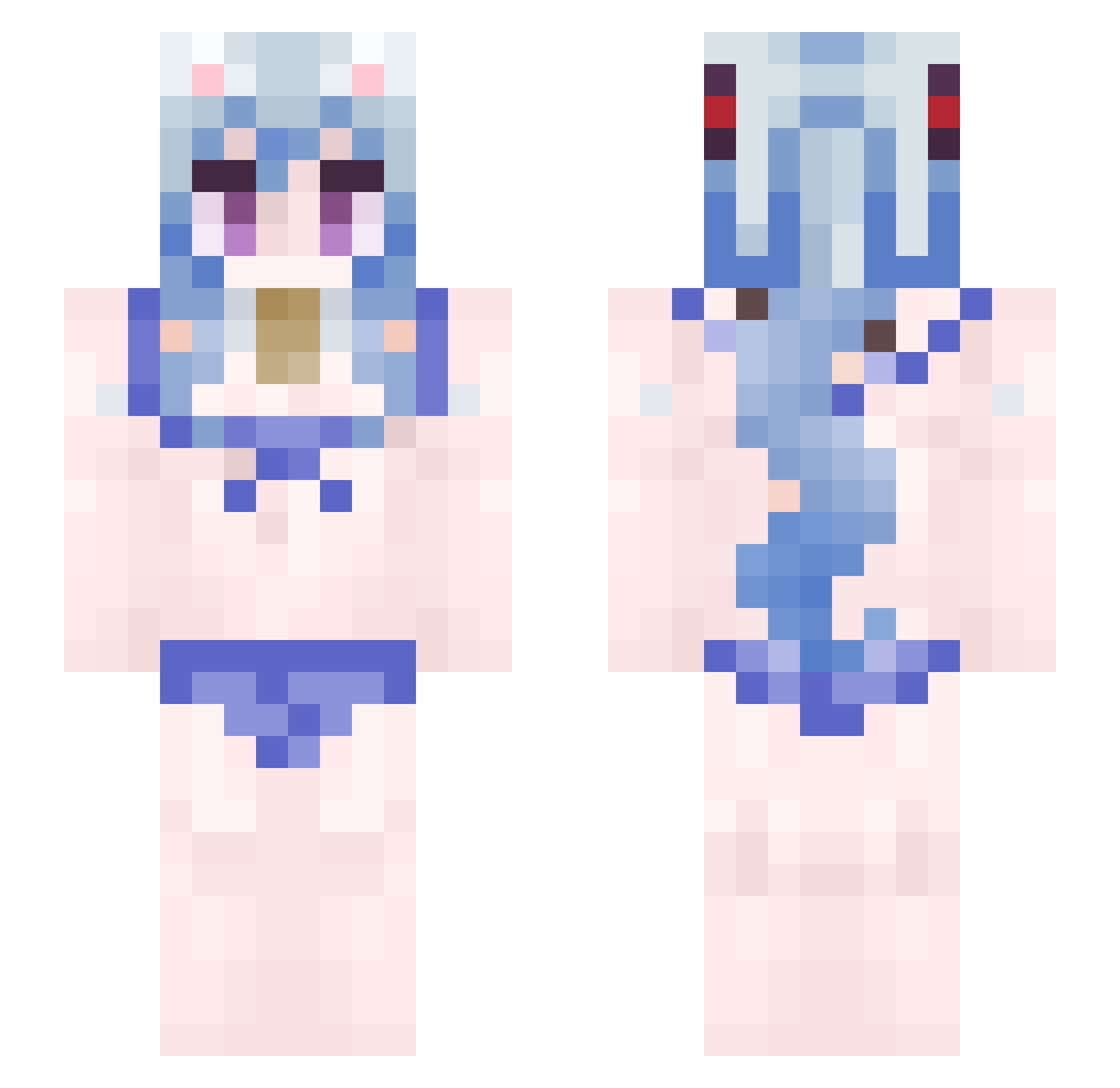 dreamdepend Minecraft skin, front and back view