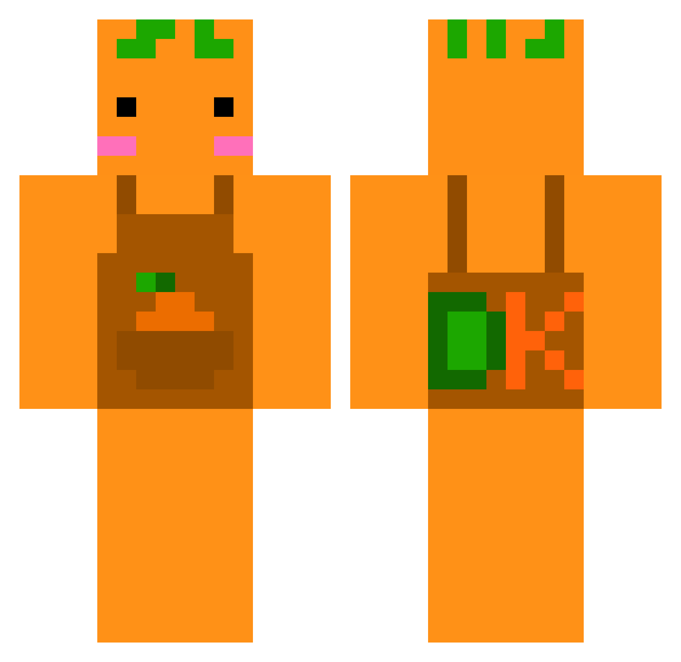 D0_Dokdo Minecraft skin, front and back view
