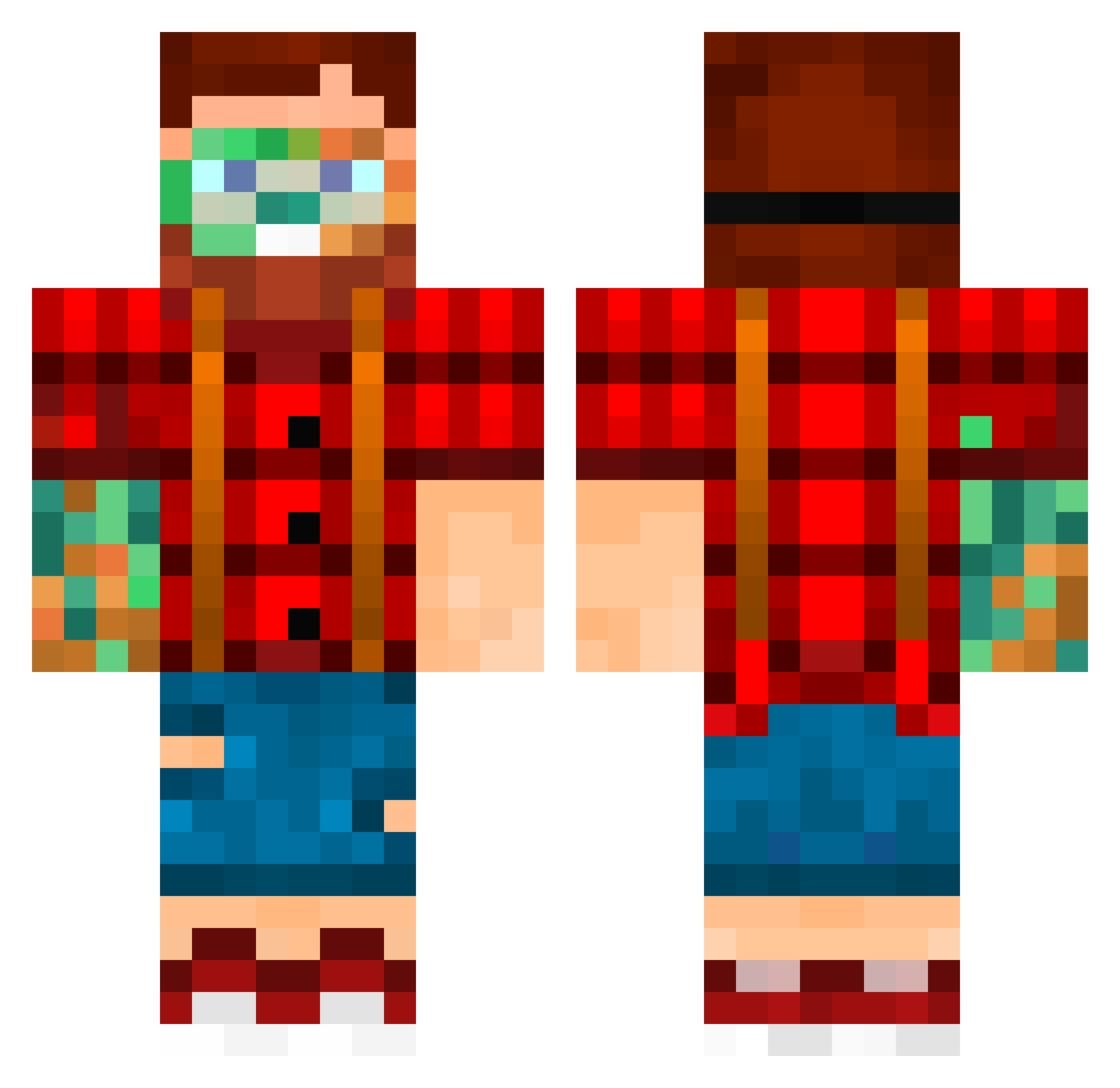 Tabyretka2077 Minecraft skin, front and back view