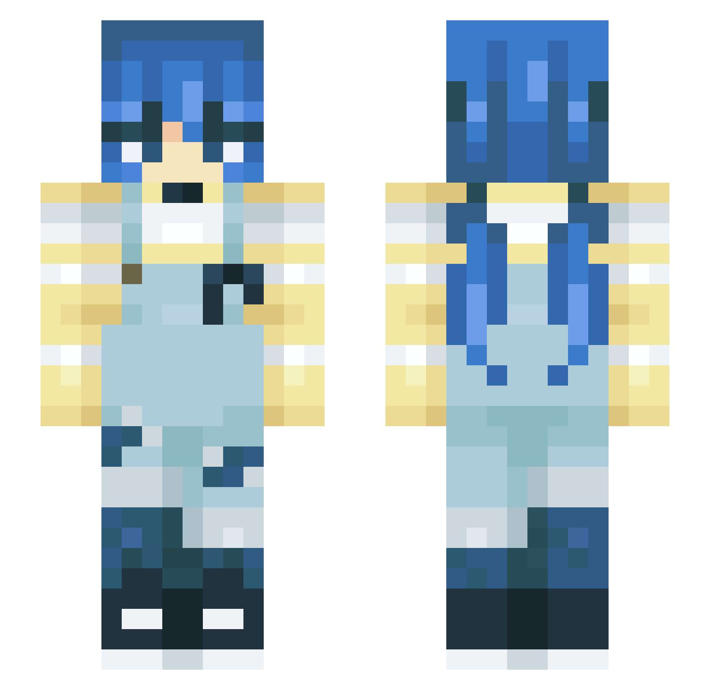 keeveekee Minecraft skin, front and back view