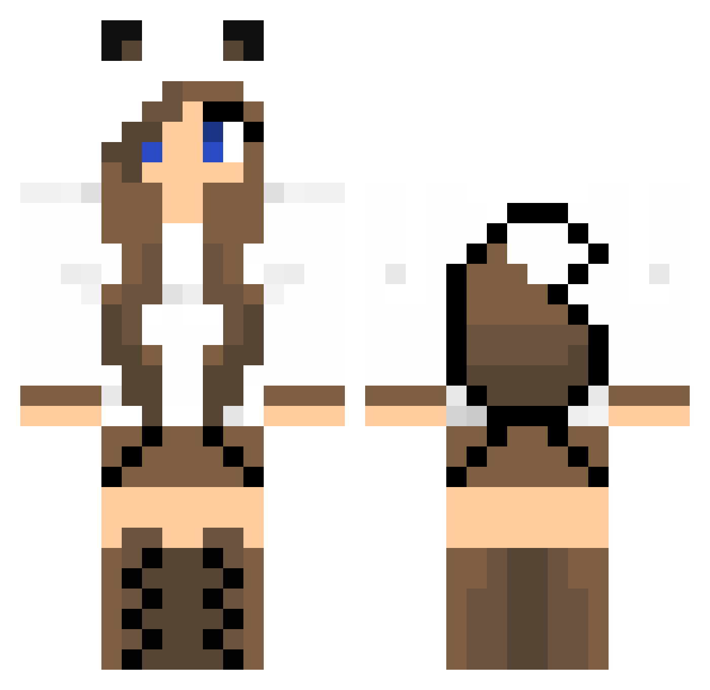 snowflight Minecraft skin, front and back view