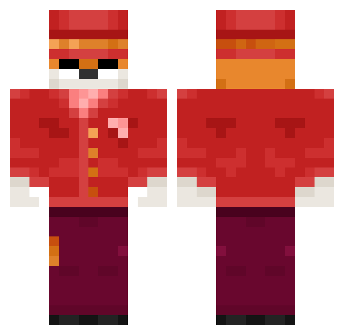 LUCK_THE_FURR Minecraft skin, front and back view