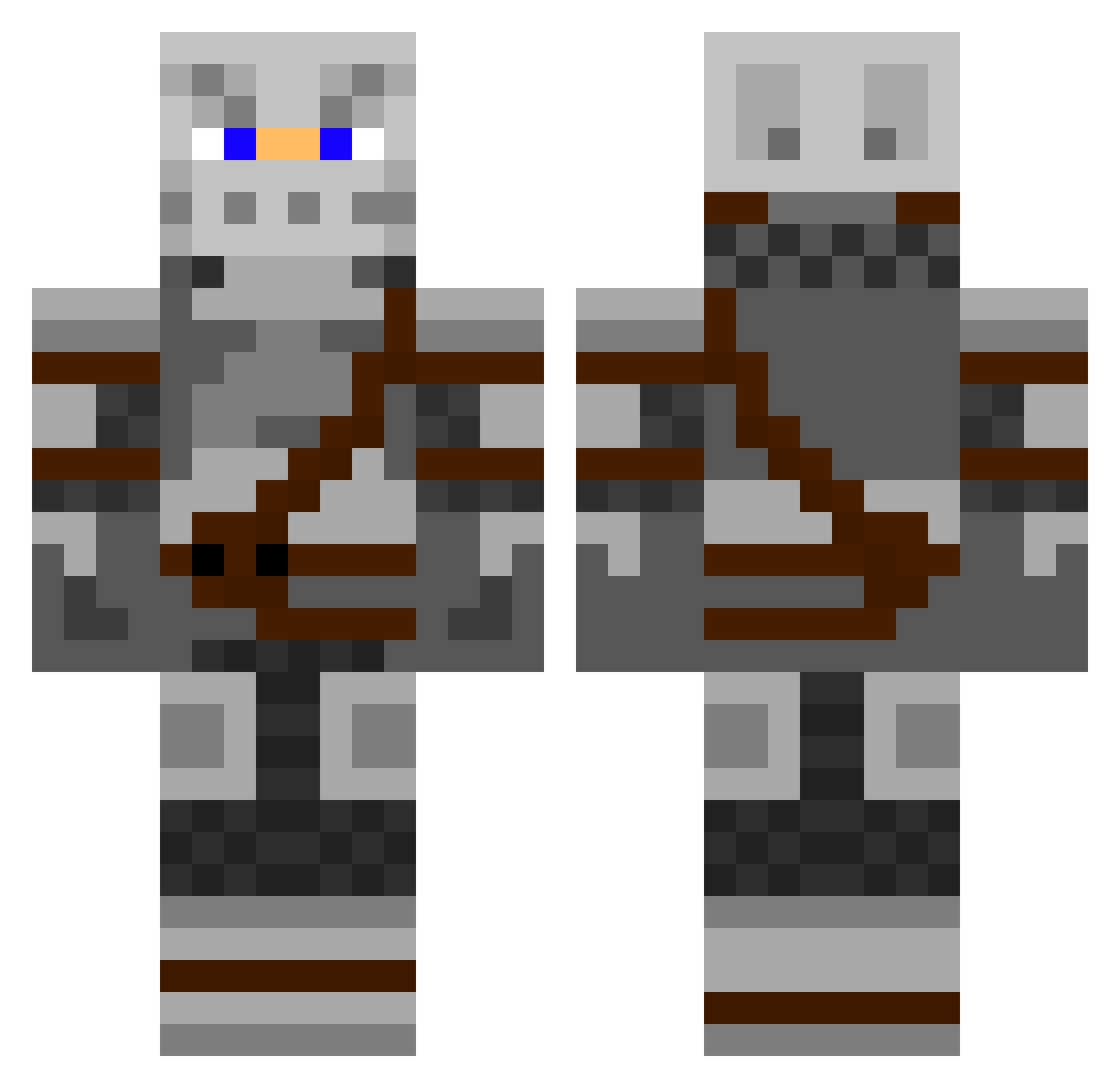 Vinc481 Minecraft skin, front and back view