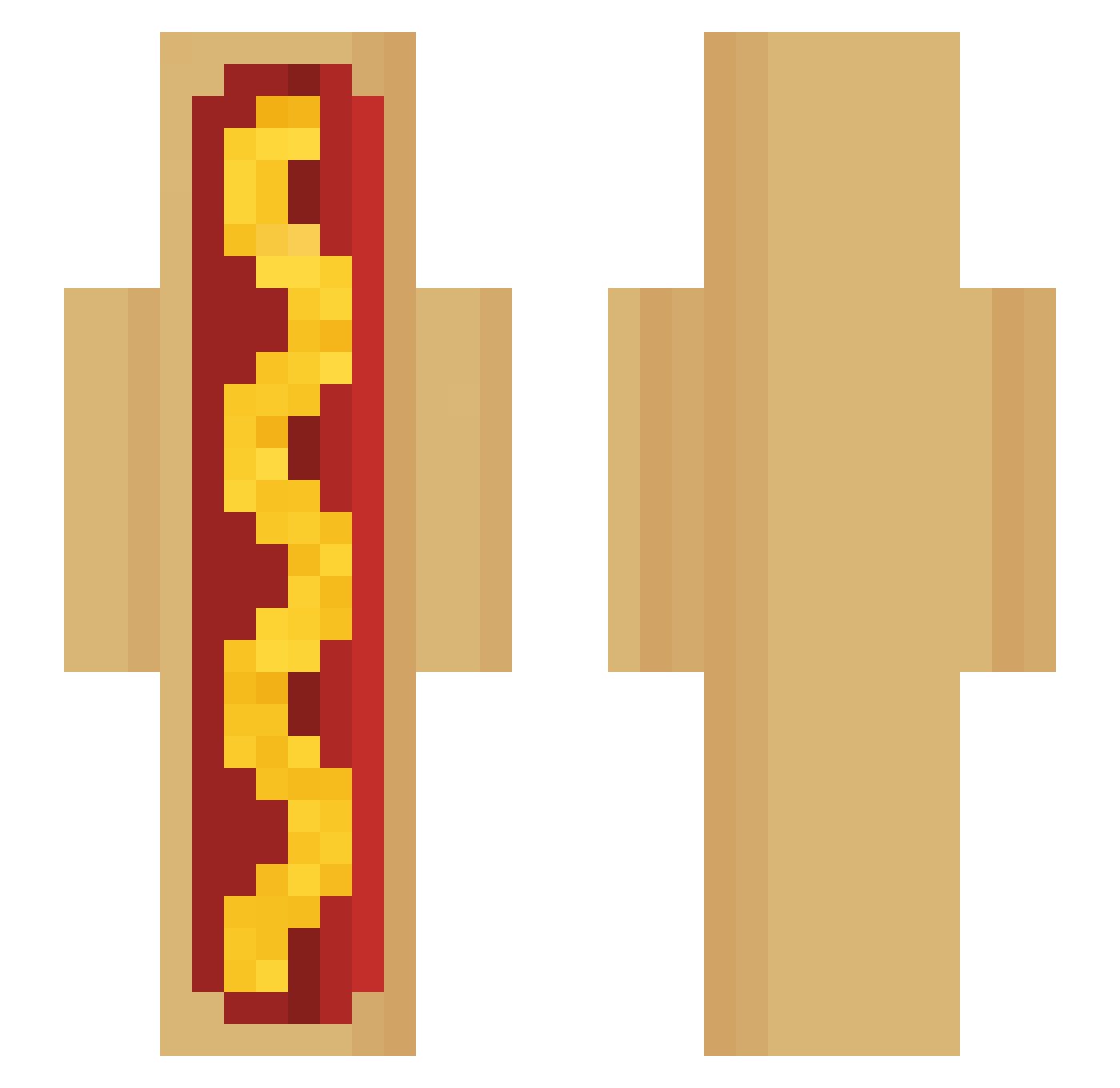 Xiamul Minecraft skin, front and back view