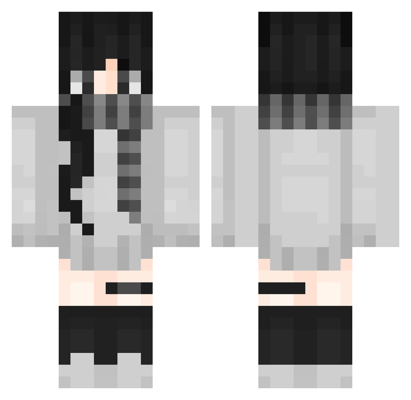 Yuzucchi_San Minecraft skin, front and back view