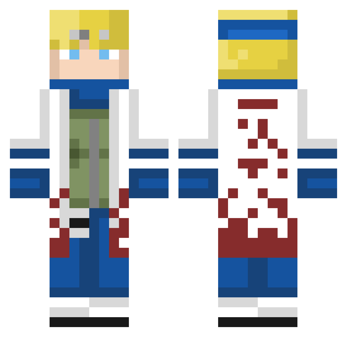 Tectec2 Minecraft skin, front and back view