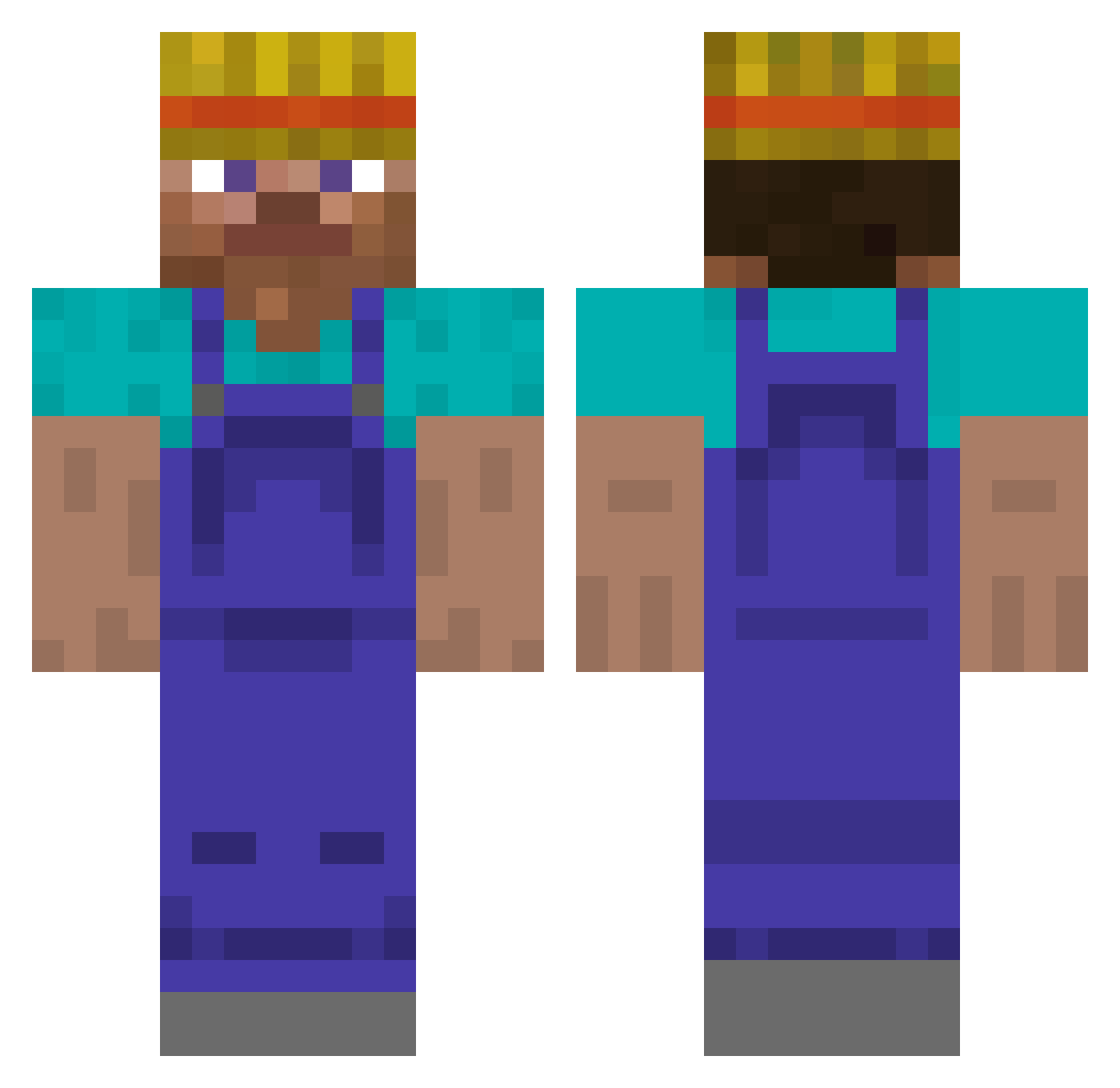 HopeLast Minecraft skin, front and back view
