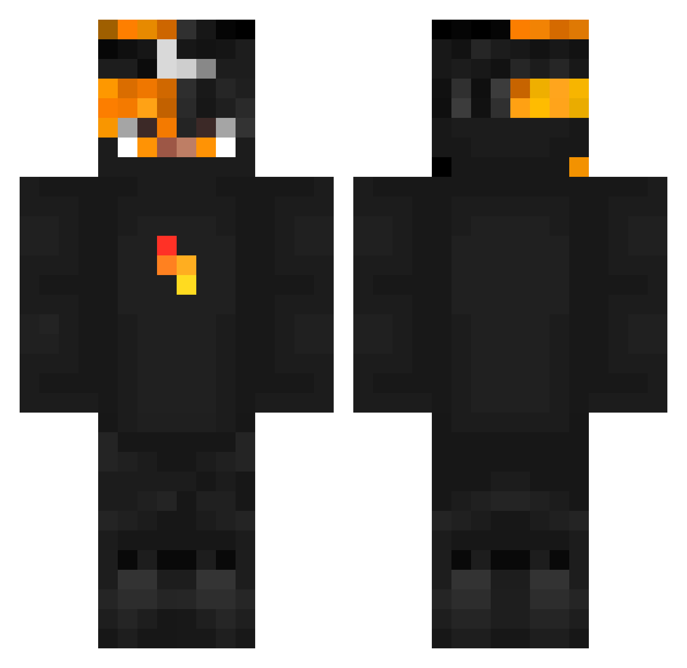 ReddyMC Minecraft skin, front and back view