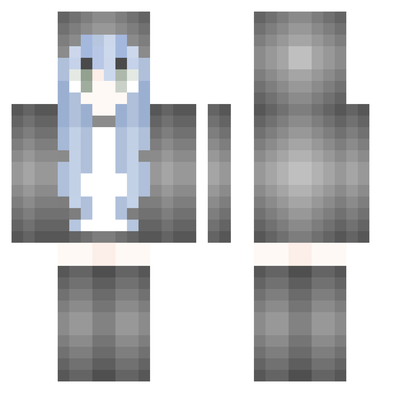 shortfeather Minecraft skin, front and back view