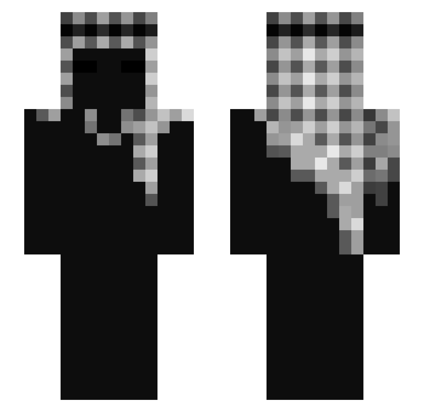 666a Minecraft skin, front and back view