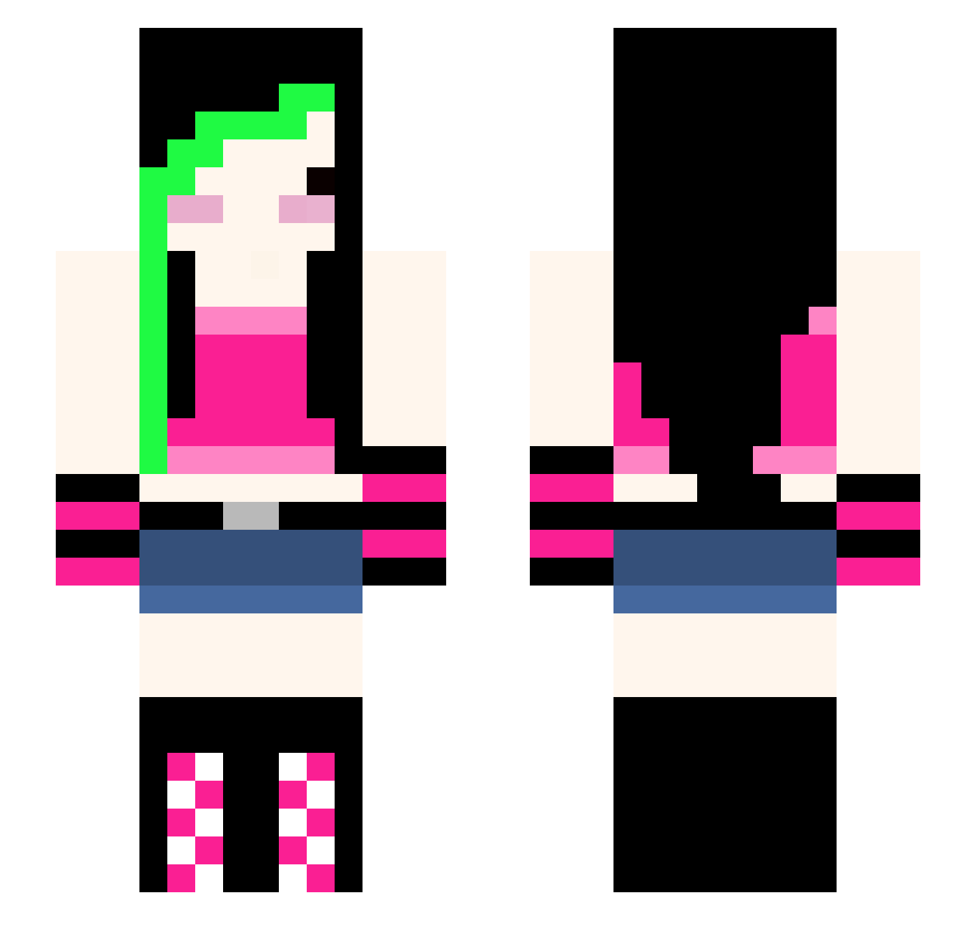 brachiopod Minecraft skin, front and back view