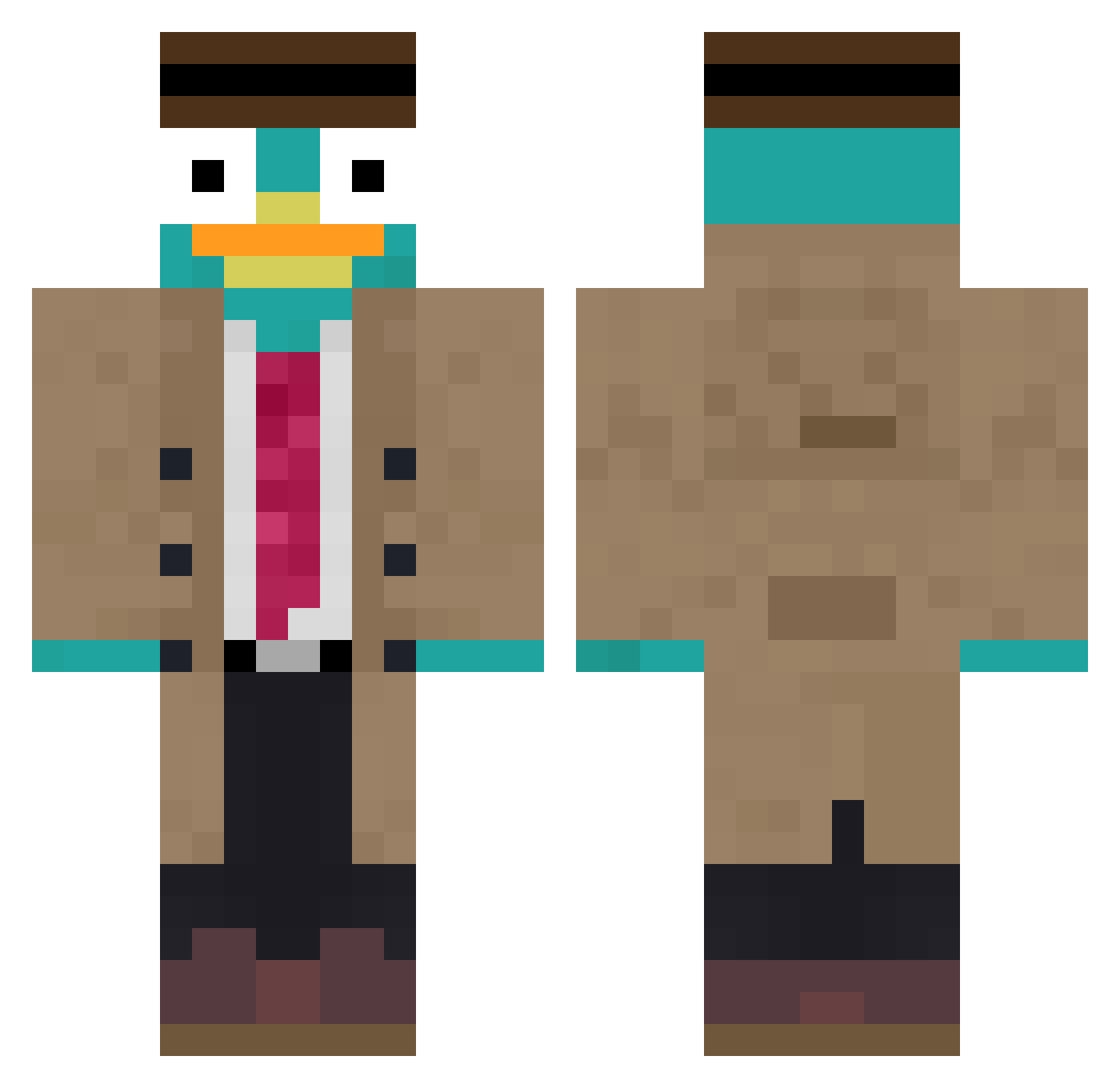 SmthQK Minecraft skin, front and back view